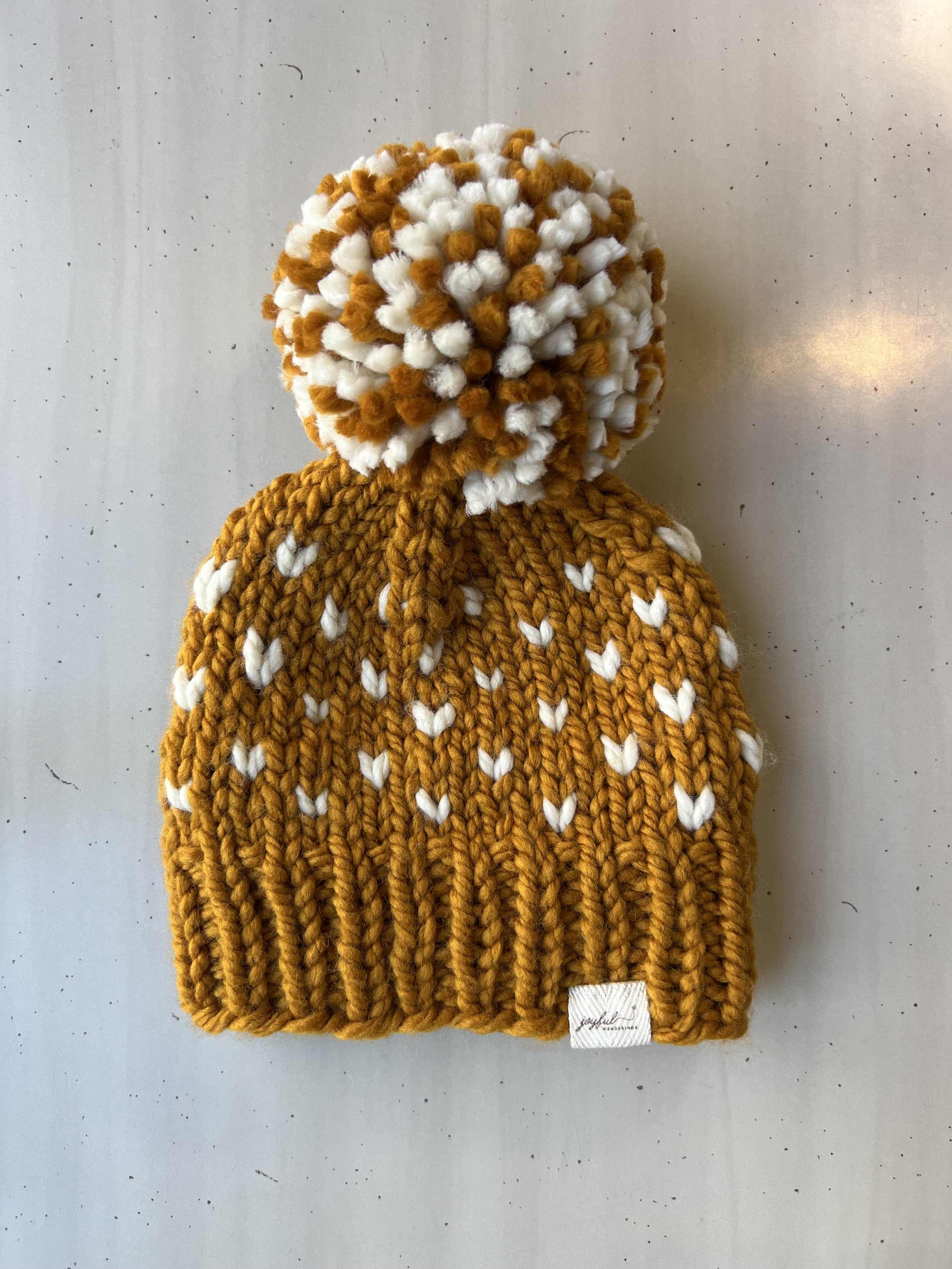 Butterscotch & Cream Heart Child Hat