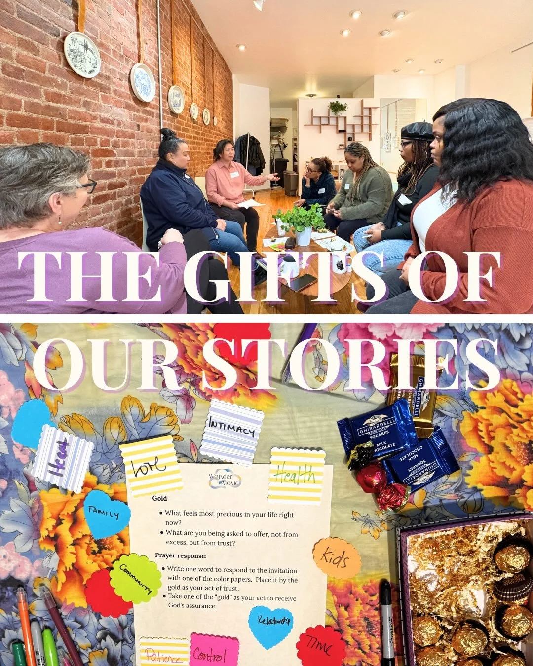 ✨Welcoming Wonder✨

&ldquo;Gift of Our Stories has invited me to a deeper awareness of God&rsquo;s presence, plans and direction in my present season and what to anticipate.&rdquo;

We closed our storytelling time by stepping into wonder with our bod
