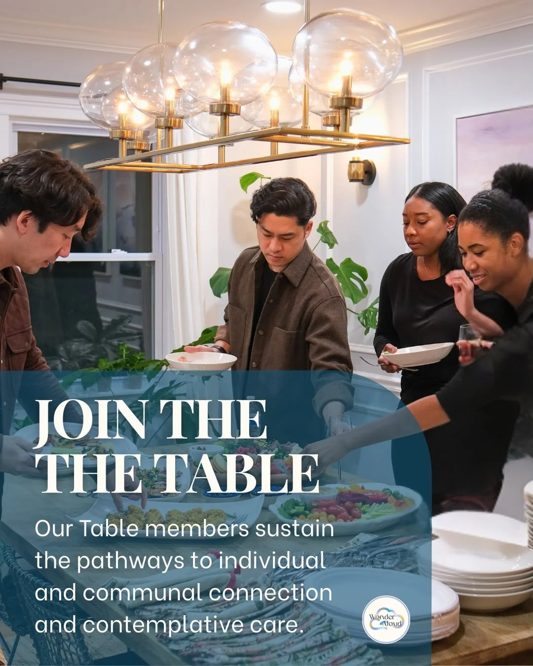 👋 Will you join us at the Table? There is a place set for you.

The Table is a community of faithful partners who give and pray each month for Wonder Aloud. Their steady generosity makes it possible for anyone to experience refreshment and renewal, 