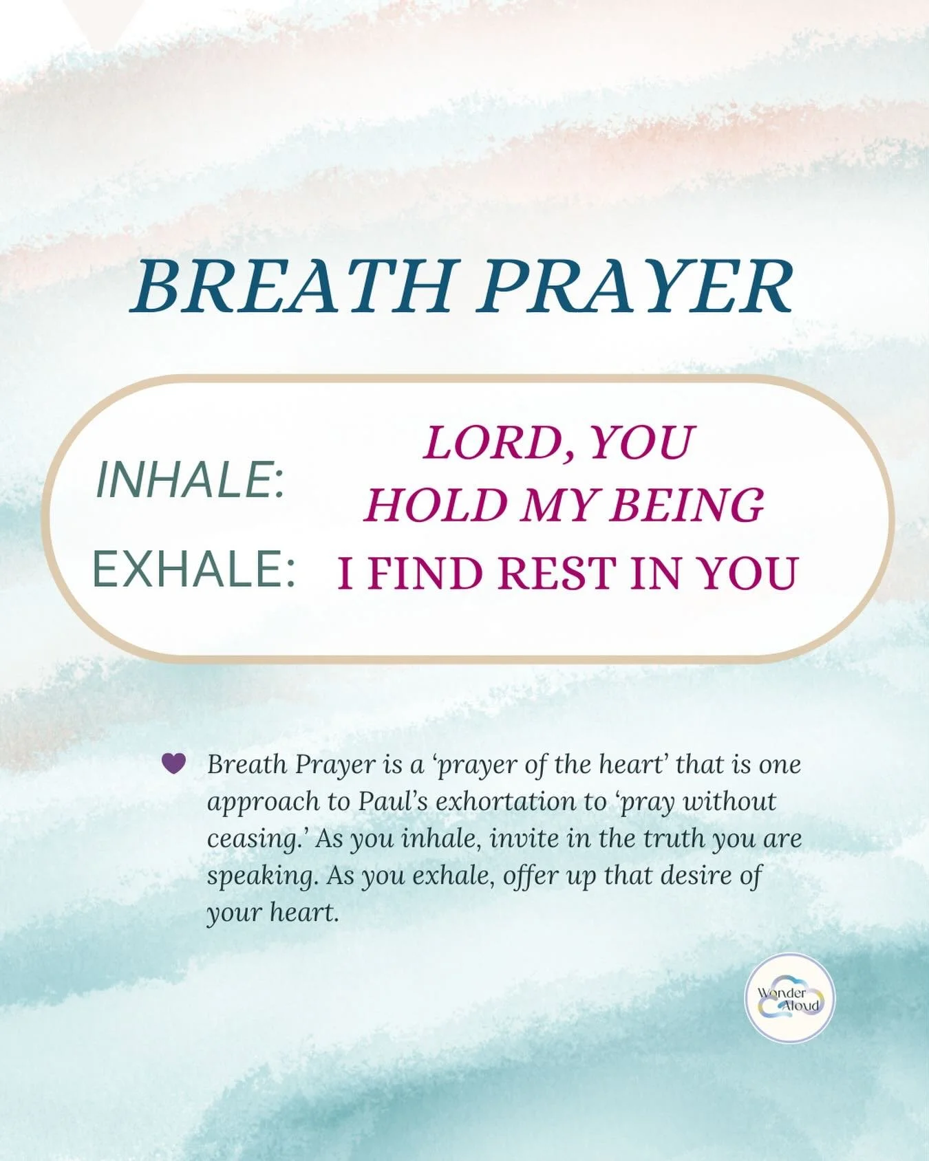 ✨Let us take a pause to pray: 

Lord, you hold our being as we navigate today 
in your steady rhythm of grace. 
We find our rest in you.

#wonderaloud #pause #pray #breathe #mentalhealthawarenessmonth