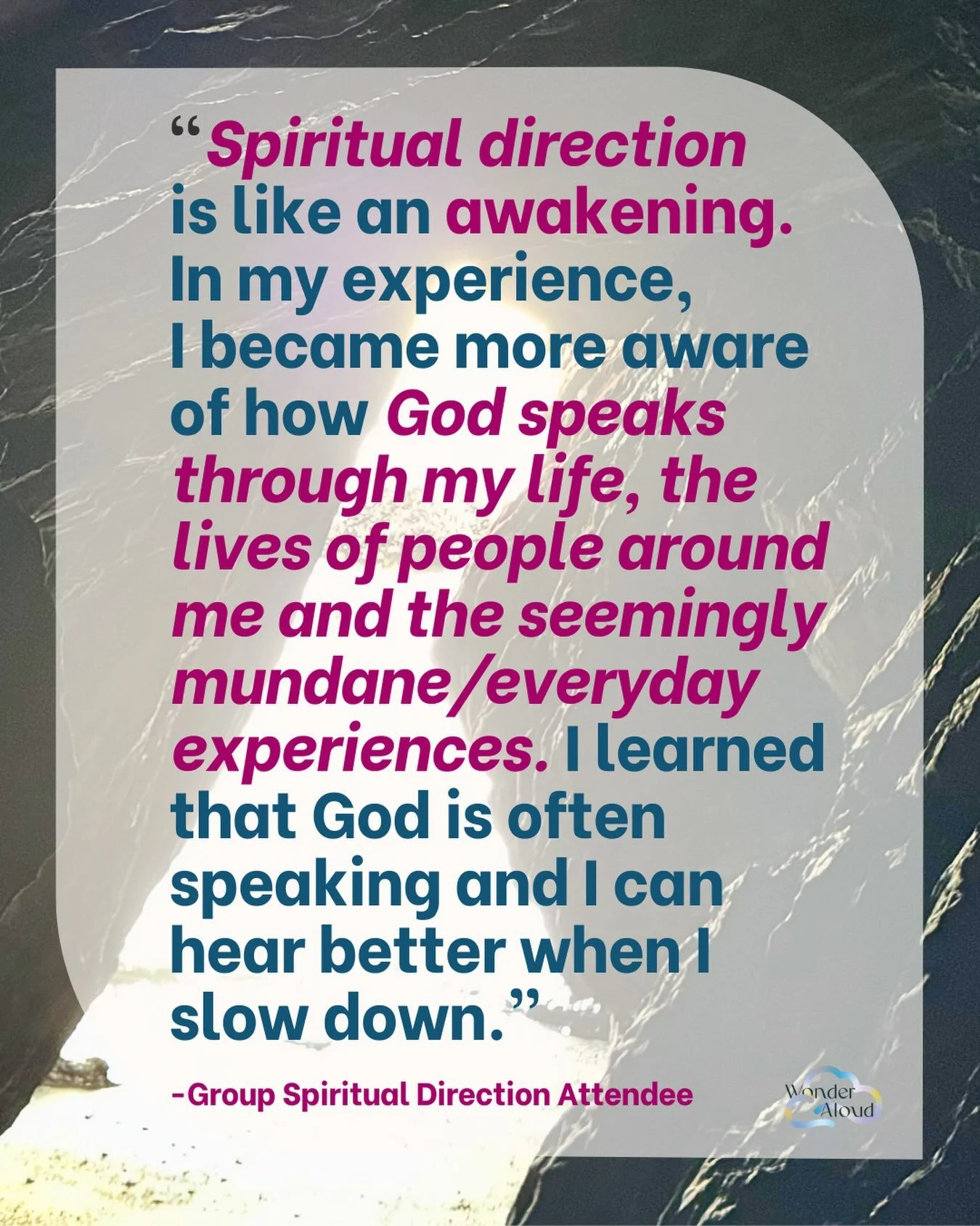 ✨Spiritual direction is a gentle invitation that allows us to explore and notice how God is speaking through the people around us, and even through the everyday moments we overlook. God is always speaking, and when we take a moment to slow down, we c
