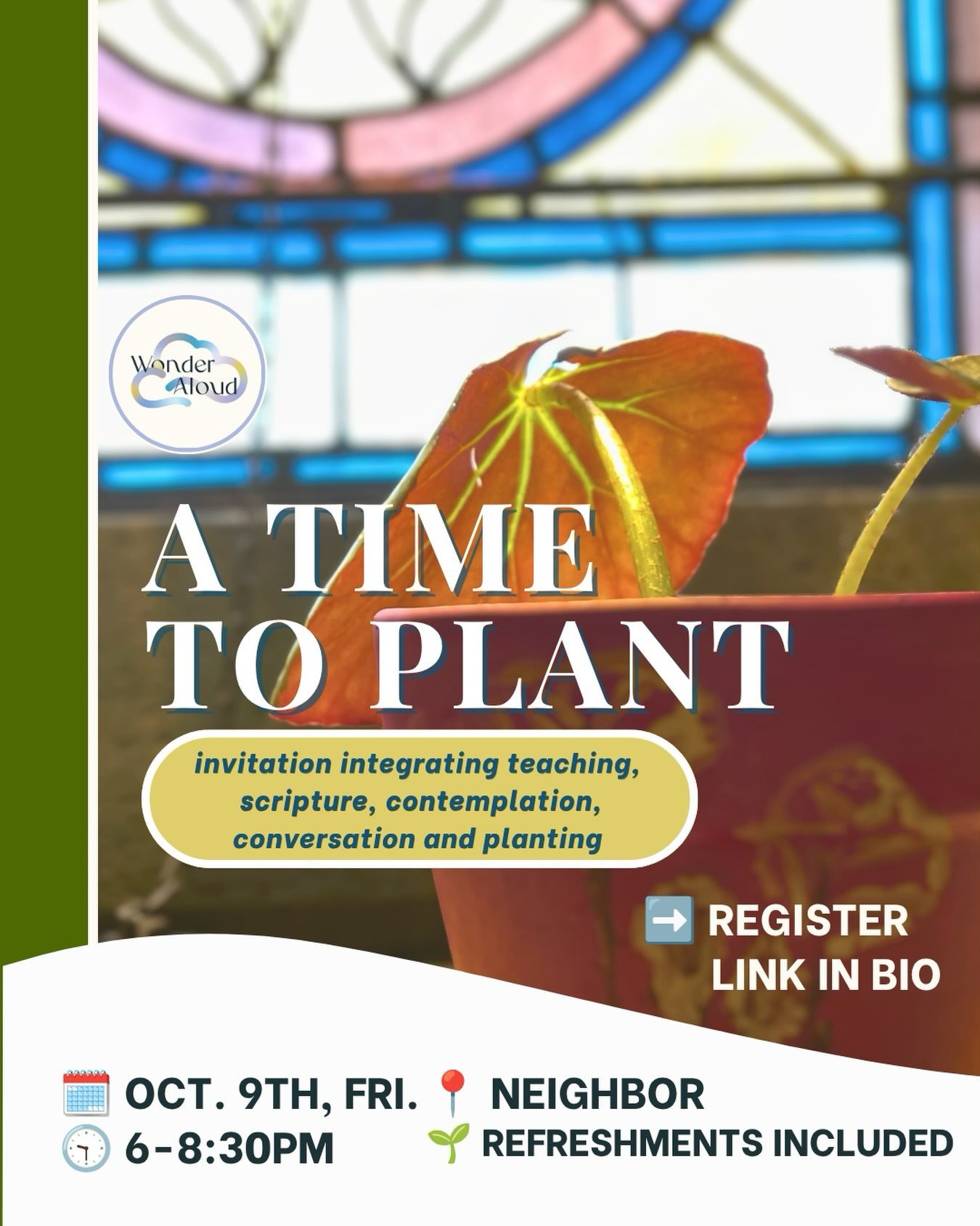 ✨🪴✨There is a time to build, and a time to plant.

Join us for&nbsp;A Time to Plant,&nbsp;an evening gathering for contemplation and shared discovery at the intersection of planting, rest, and faith.

Co-hosted with Brooklyn based therapist, Kym&aac