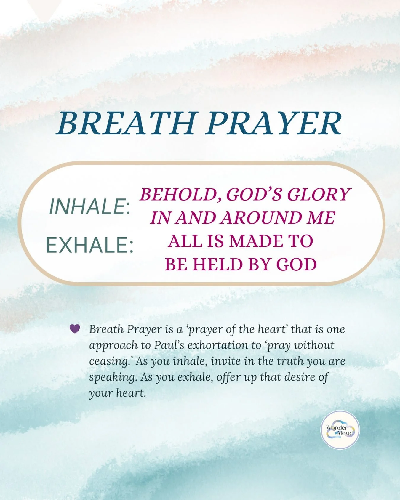 ✨🙏✨ A prayer for today: 

God of glory, thank you for your presence in every moment. I receive what you have for me today as I&rsquo;m held by you. 

Inhale: Behold, God&rsquo;s glory in and around me
Exhale: All is made to be held by God 

#wondera