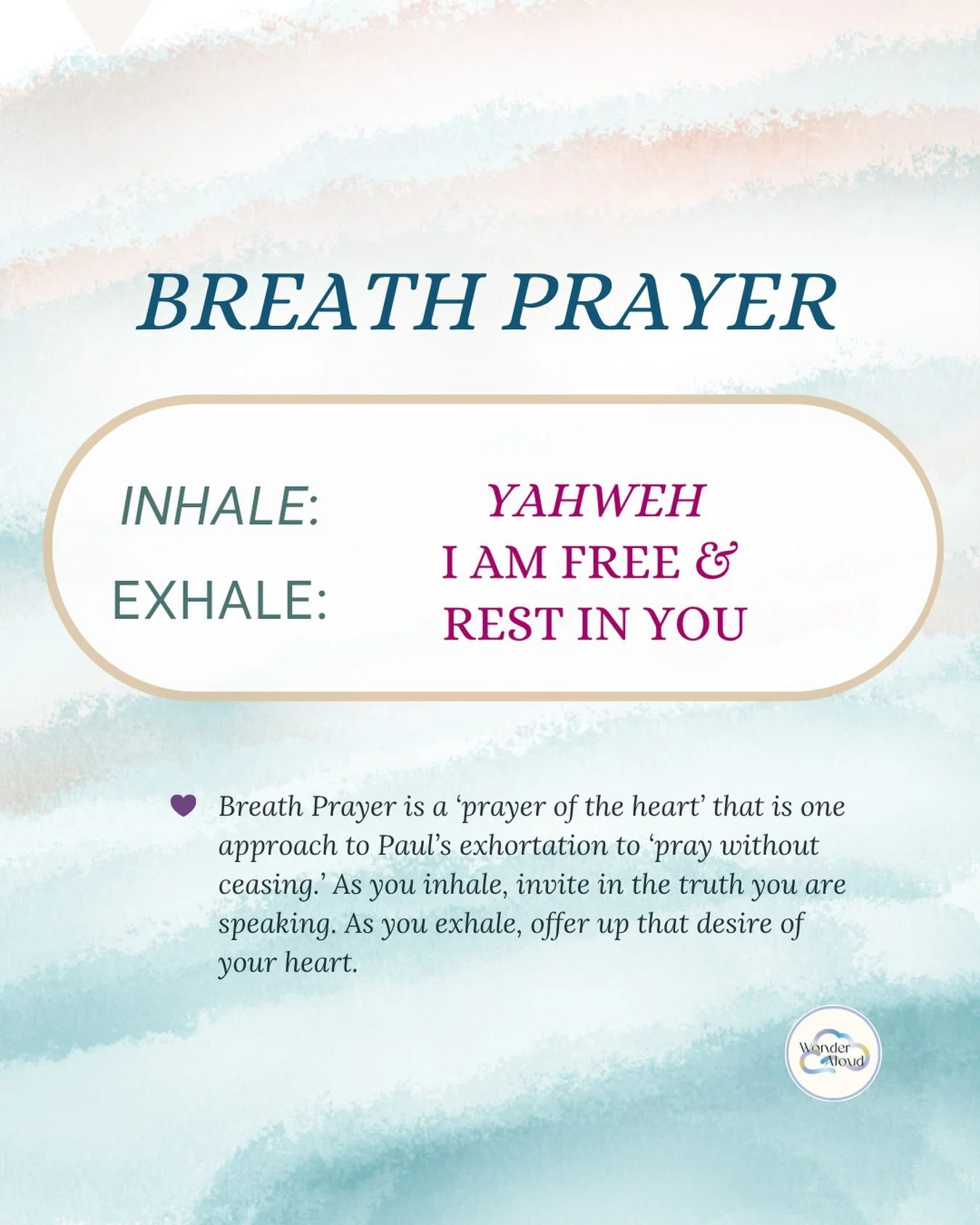 ✨🙏✨

May each breath remind me:

You are here.
You are holding me.
You are holding all things.
And I can rest in You.

#wonderaloud #breathprayer #presence #rest #solitude