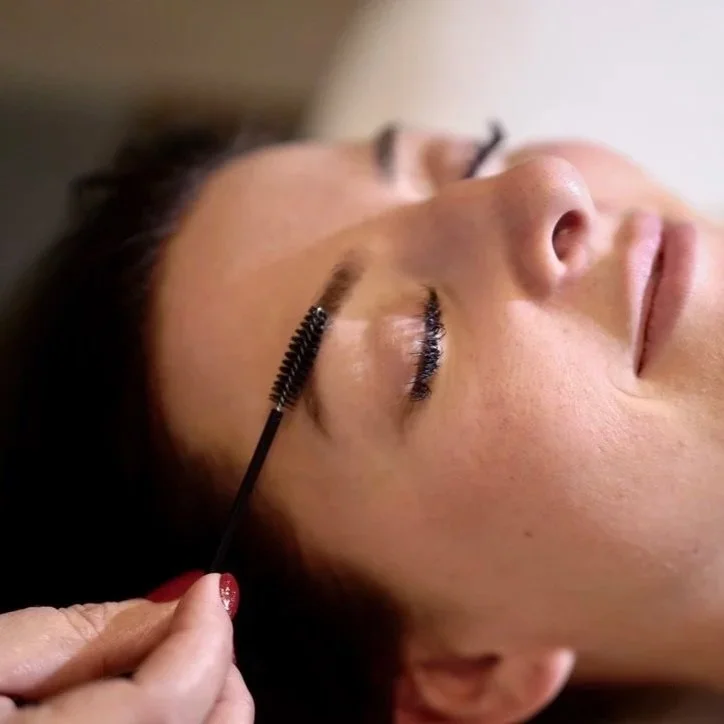 Professional lash and brow service at Pure Bliss Massage & Day Spa in Sundre