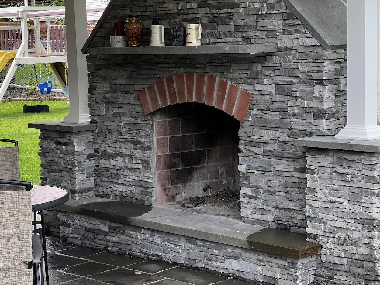 Bromall, PA Outdoor Fireplace, Outdoor Bar, Flagstone Walkway