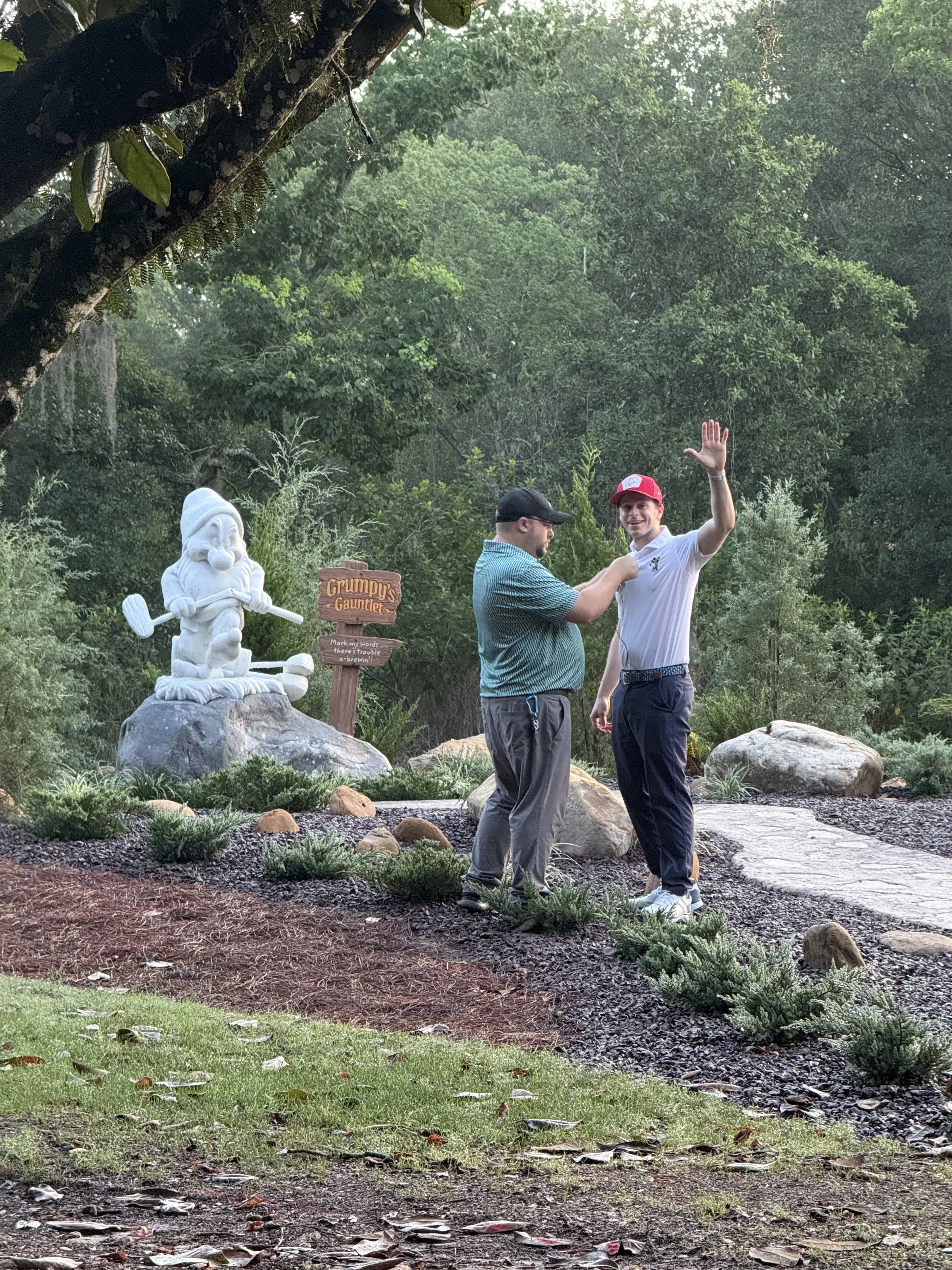 Johnny Michael From The Fringe Behind the scenes Grumpys Gauntlet Walt Disney World Golf_mic check.jpeg