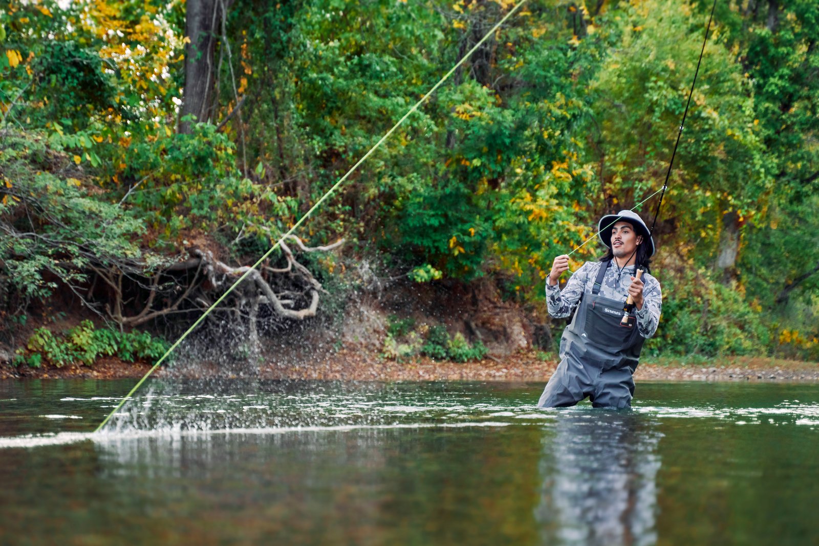Simms Waders GORE-TEX Shell, Simms Solar Sombrero, Simms Men’s Fishing Shirts.