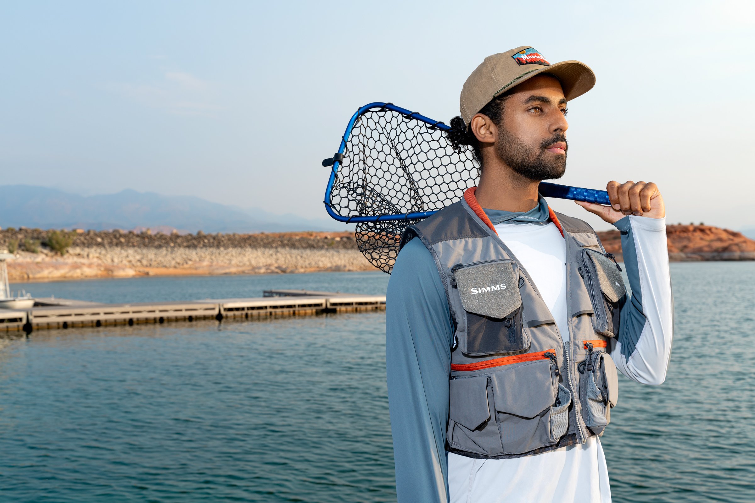 Simms Guide Fishing Vest at Sand Hollow State Park.