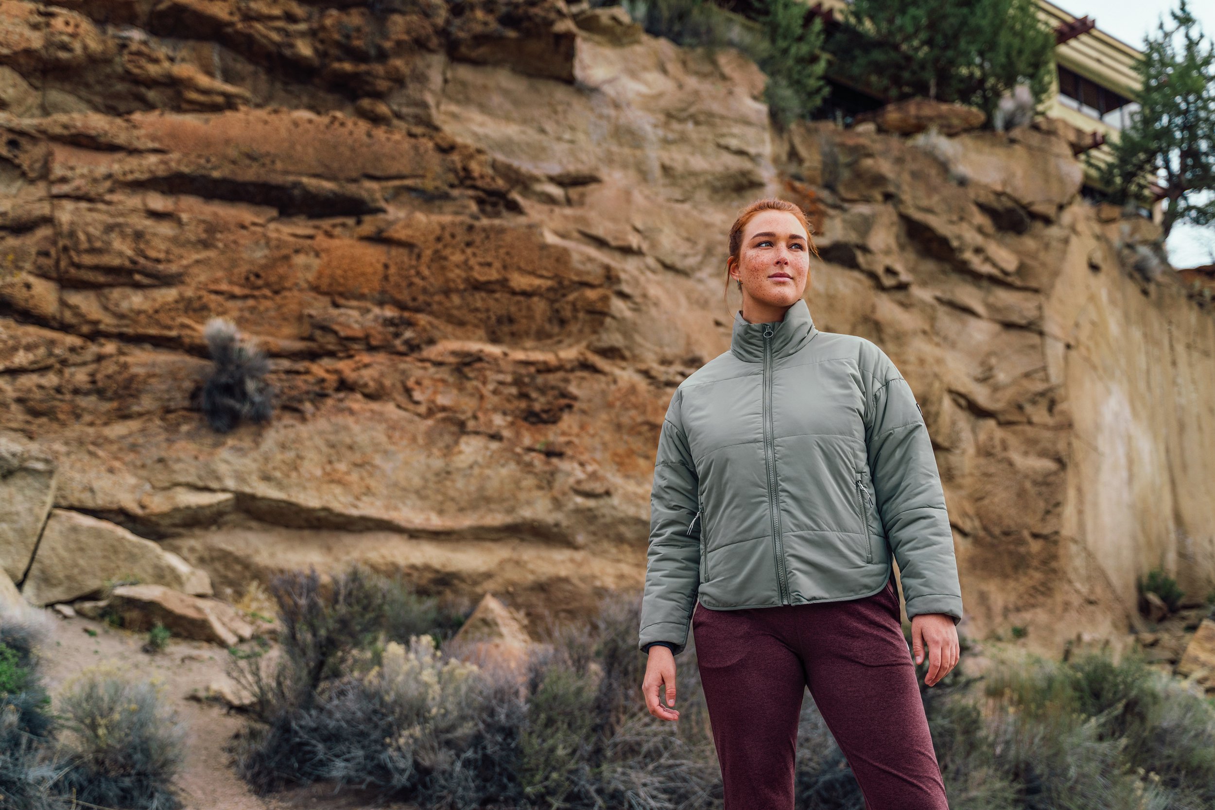 Downtown Boulder Vuori Canyon Insulated Jacket and Vuori Performance Jogger.