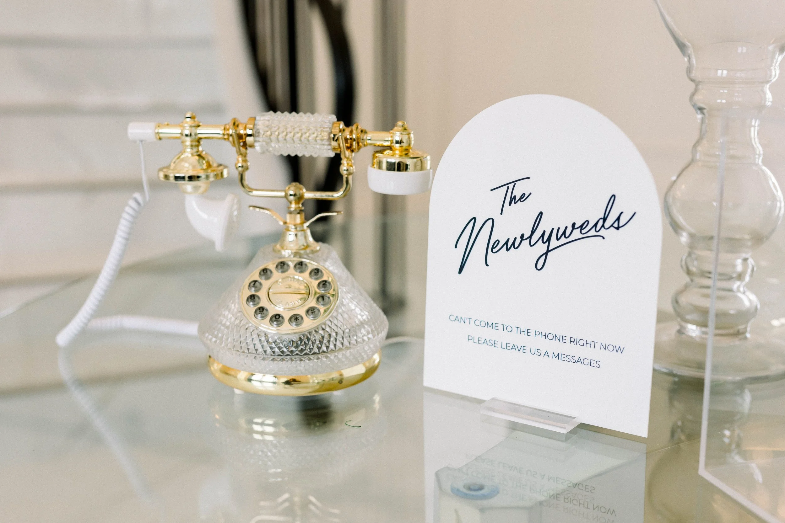 Luxury crystal audio guestbook for wedding at Hillside Estate in Crosswords, Texas.