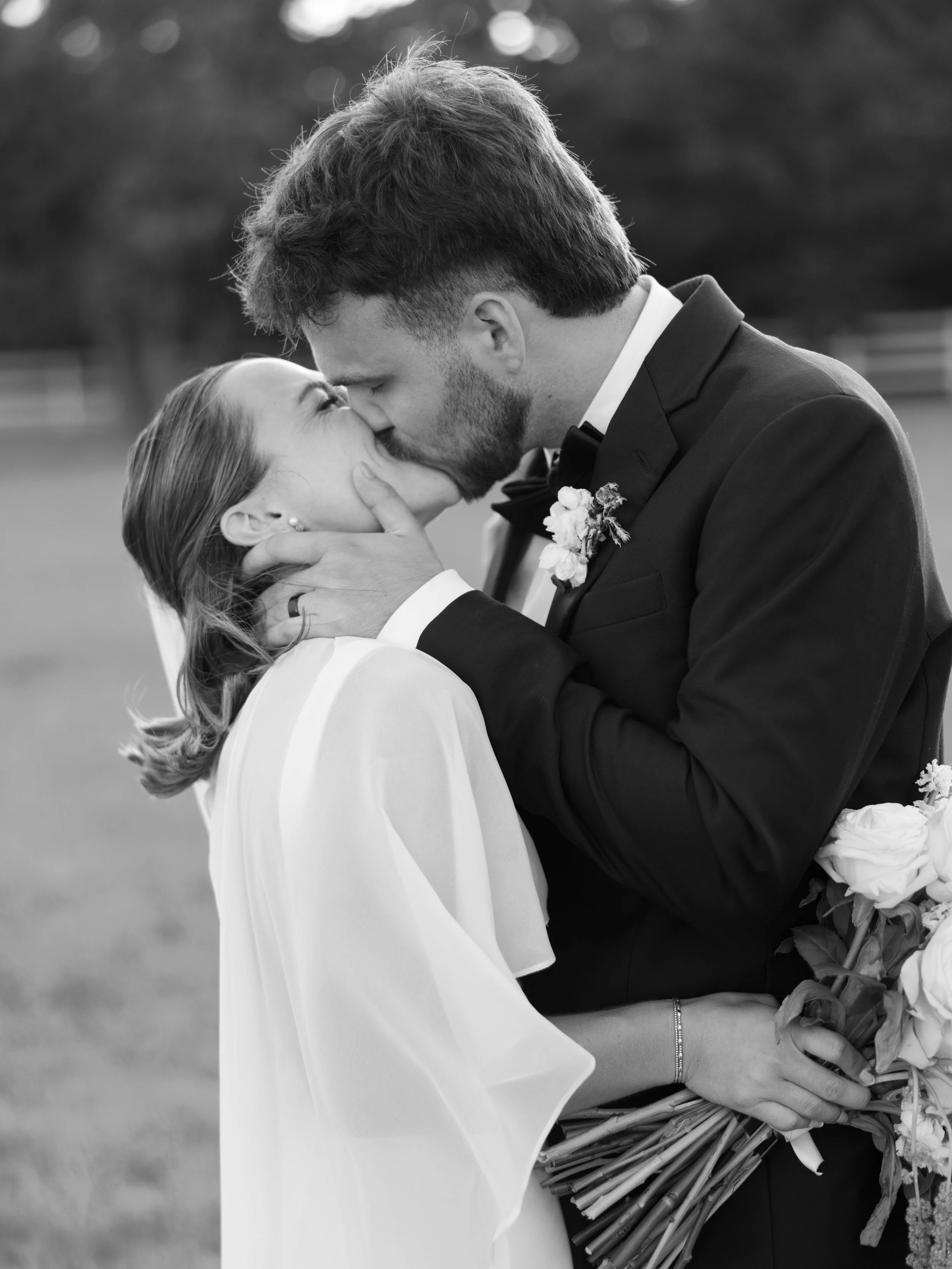 Romantic bride and groom portrait from a luxury Dallas wedding celebration.