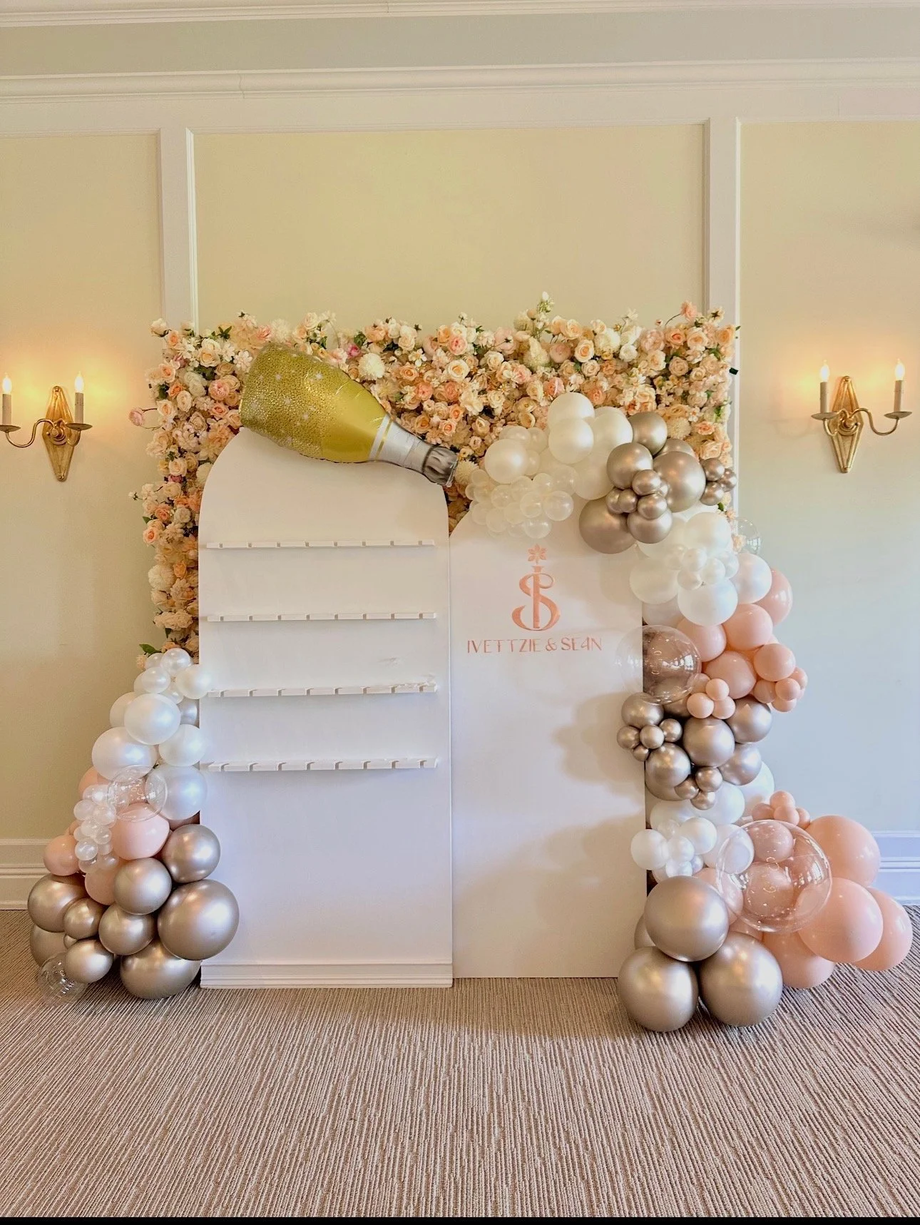 sarasota event rentals champagne wall