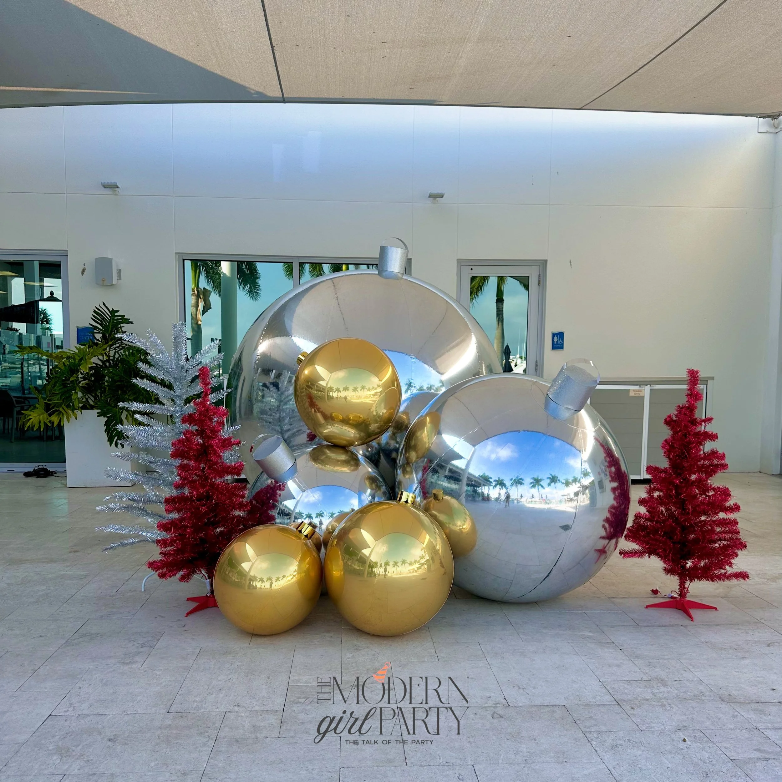 giant ornament Christmas decor in Sarasota