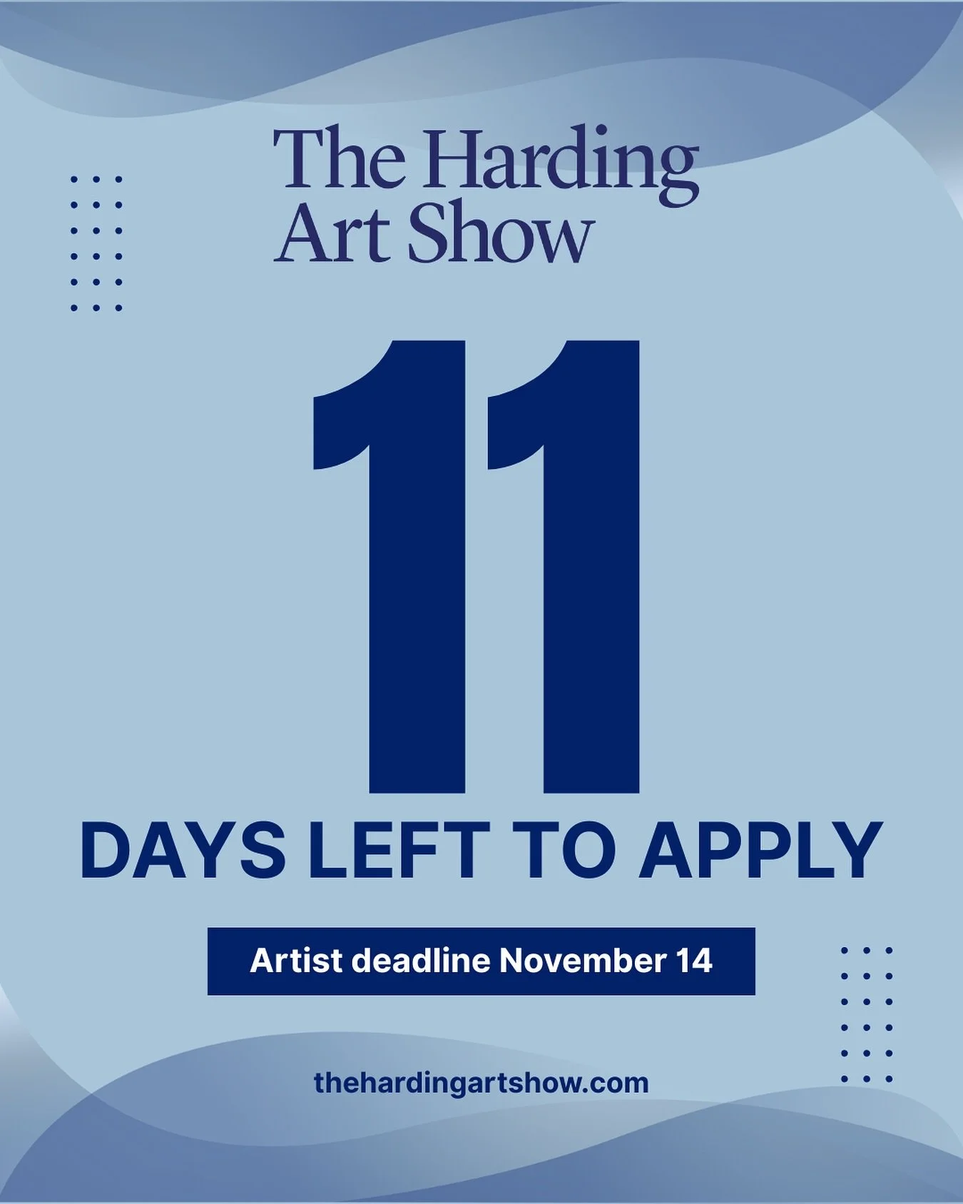Artist applications for the 2016 show are due November 14. Visit our website to apply before next Friday!