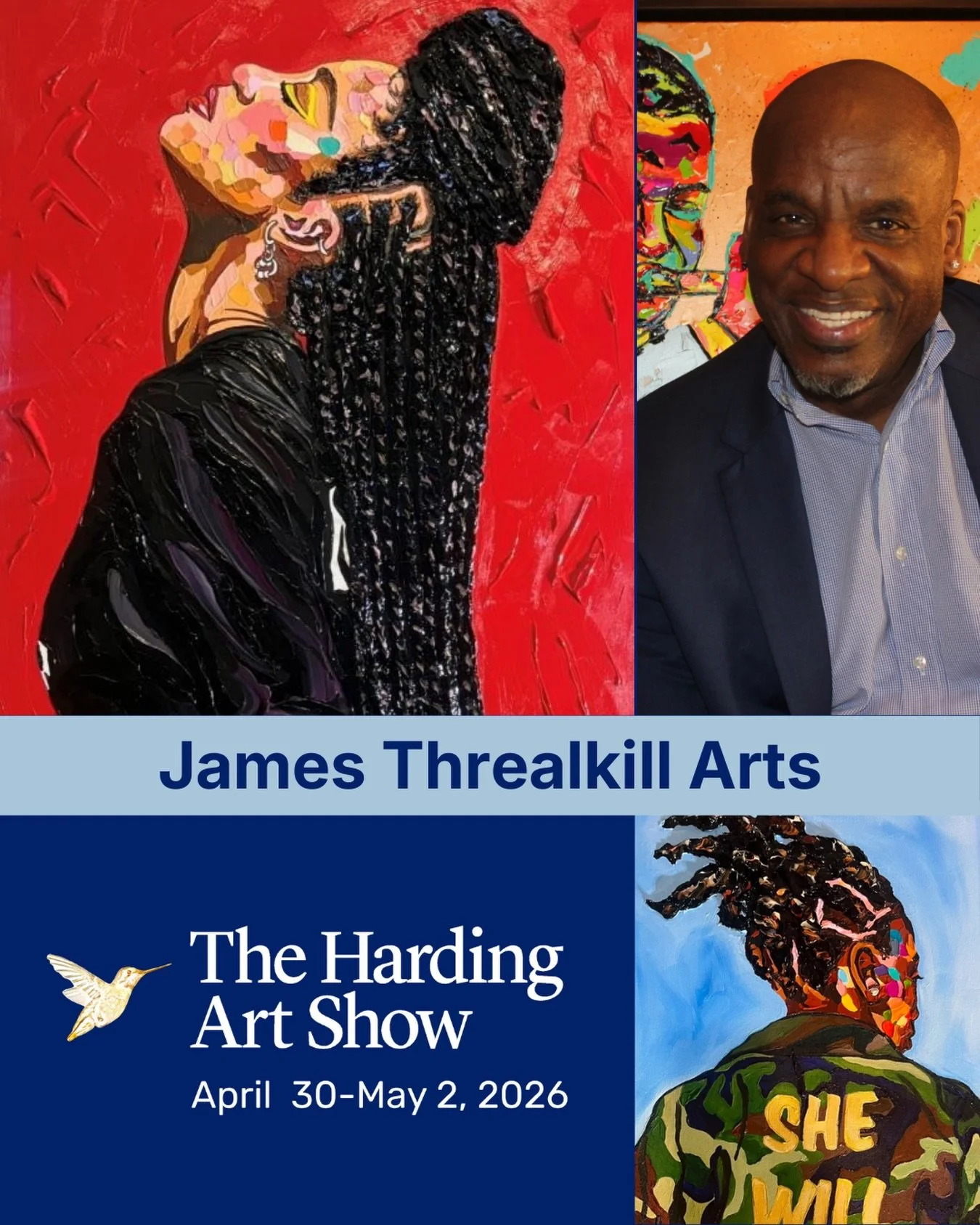 James Threalkill @jamesthrealkillart is originally from Nashville, Tennessee and played wide receiver at Vanderbilt University after a three-sport career at East Nashville High School. James won an Emmy Award for his creation of a mural painting prog