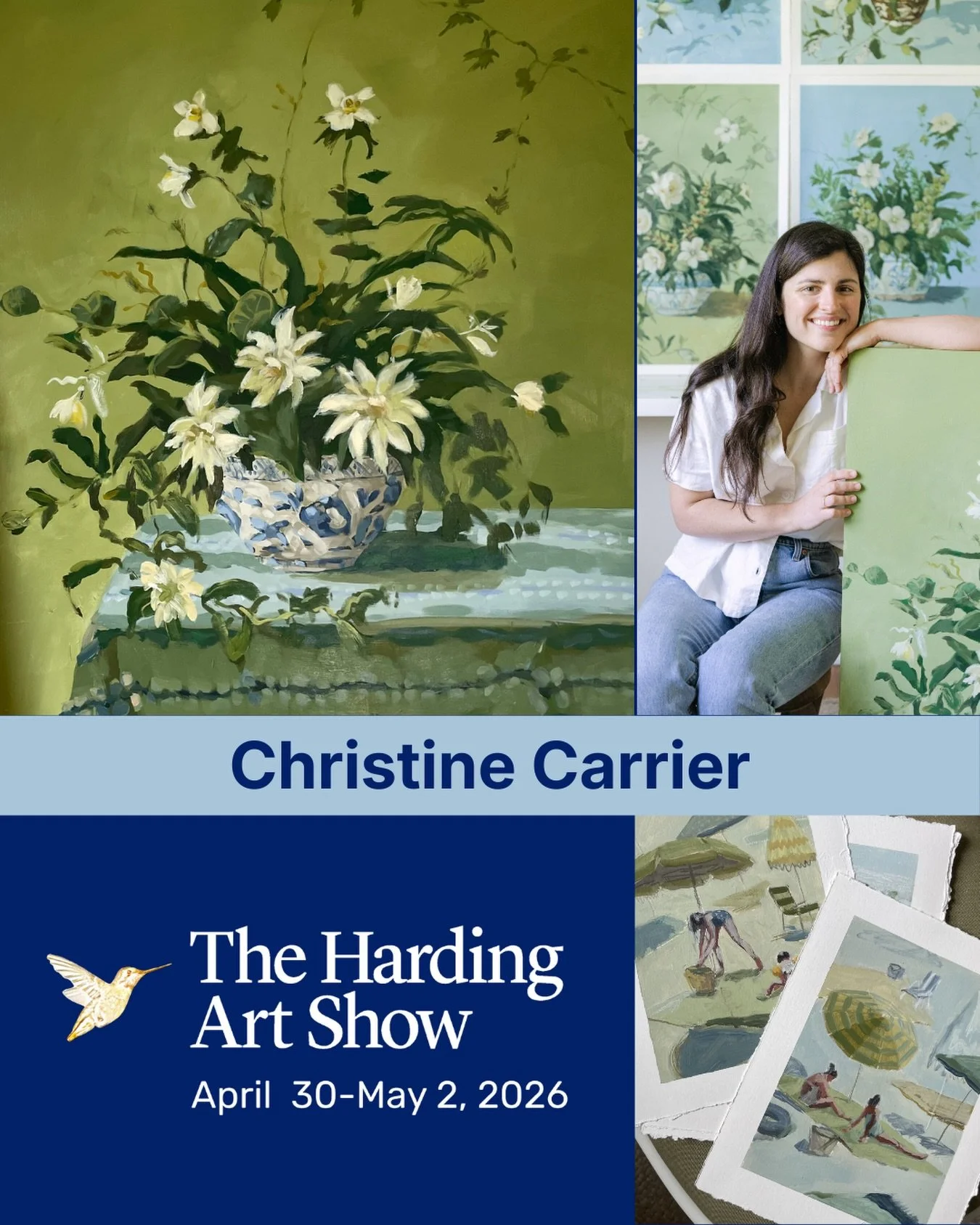 Raised in Jacksonville, Florida and now based in Nashville, Tennessee, Christine @Christinecarrierart studied fine art at Samford University before pursuing a career as a solo artist. Her work draws heavily from her East Coast upbringing, which conti