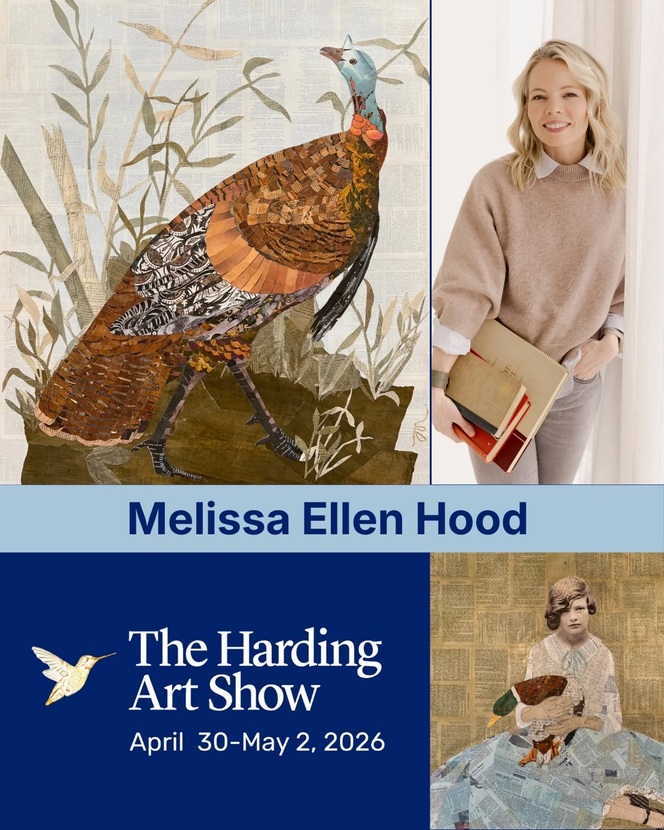 Melissa Ellen @melissaellenart is a Nashville mixed-media artist who creates layered paper collages from vintage books, magazines, and found materials. Inspired by history, Southern roots, and storytelling, her work blends nostalgia with modern persp