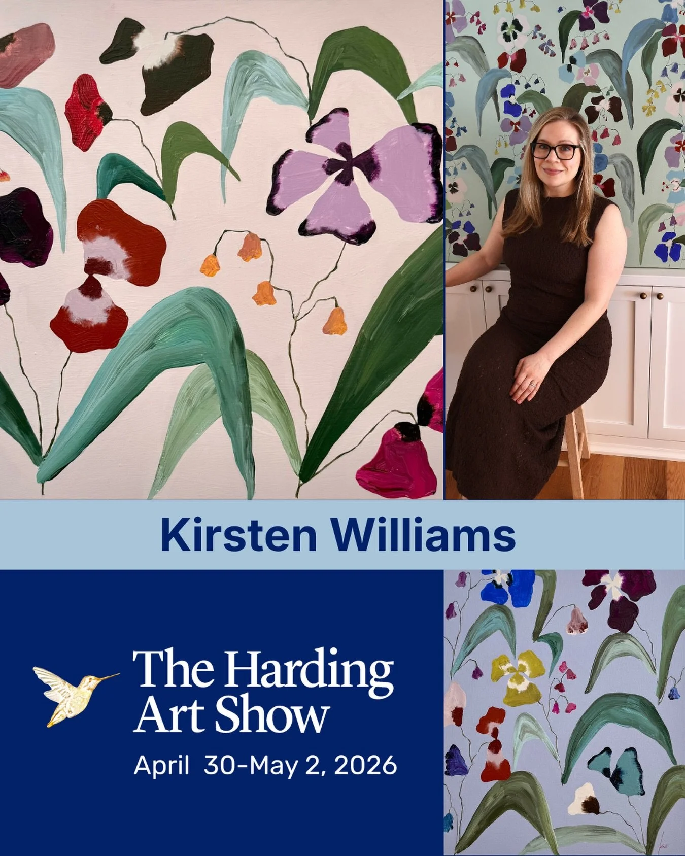 Kirsten Williams @kirstenwilliamsart is a contemporary artist who draws endless inspiration from the beauty of everyday life. Family sits at the heart of her practice, and the early floral abstracts she created side-by-side with her two daughters con