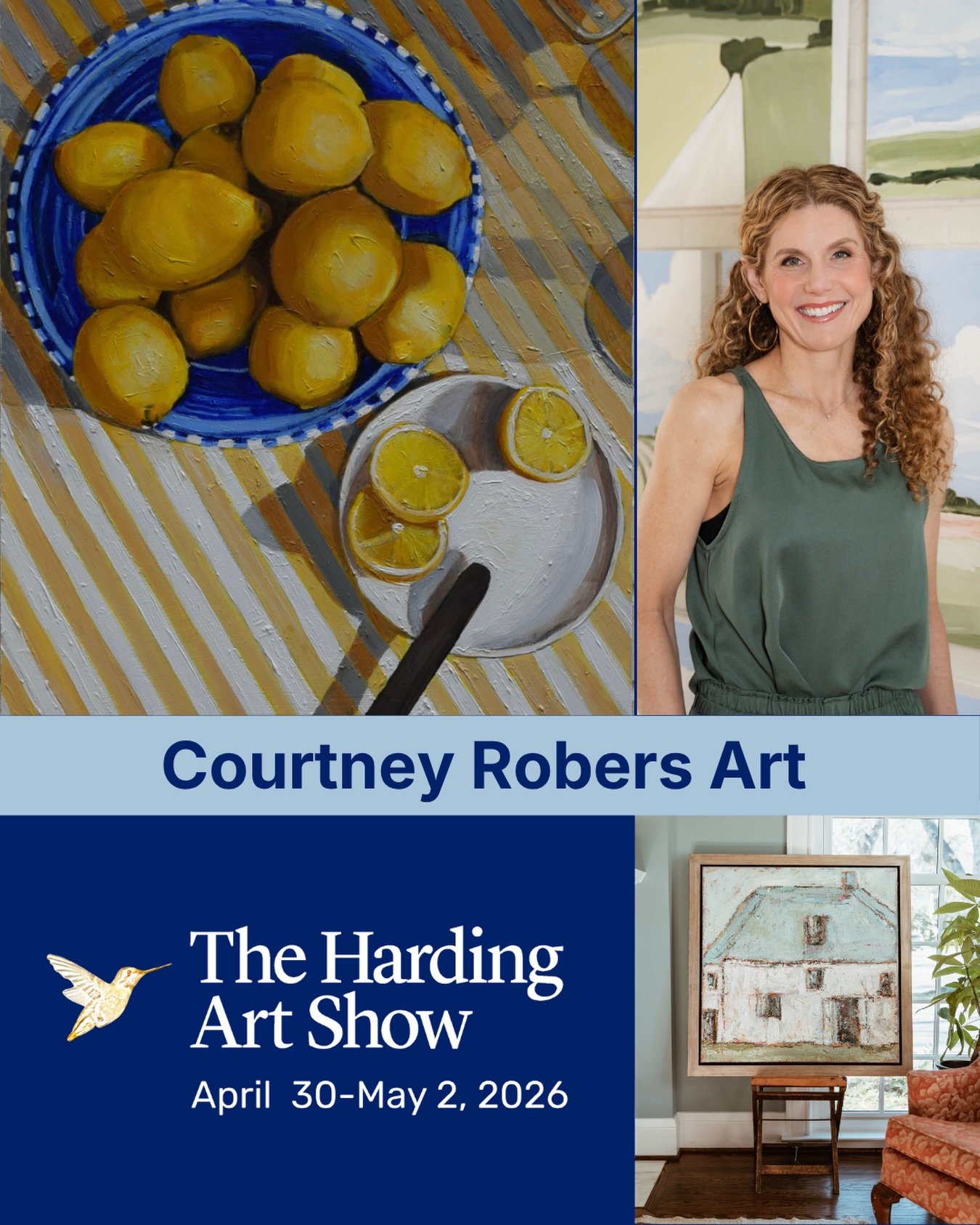 Born and raised in Nashville, TN, Courtney @courtneyrobersart developed a love for art as a young child and has been painting ever since.  She earned her Bachelor&rsquo;s degree in fine art from Belmont University where she majored in oil painting.  