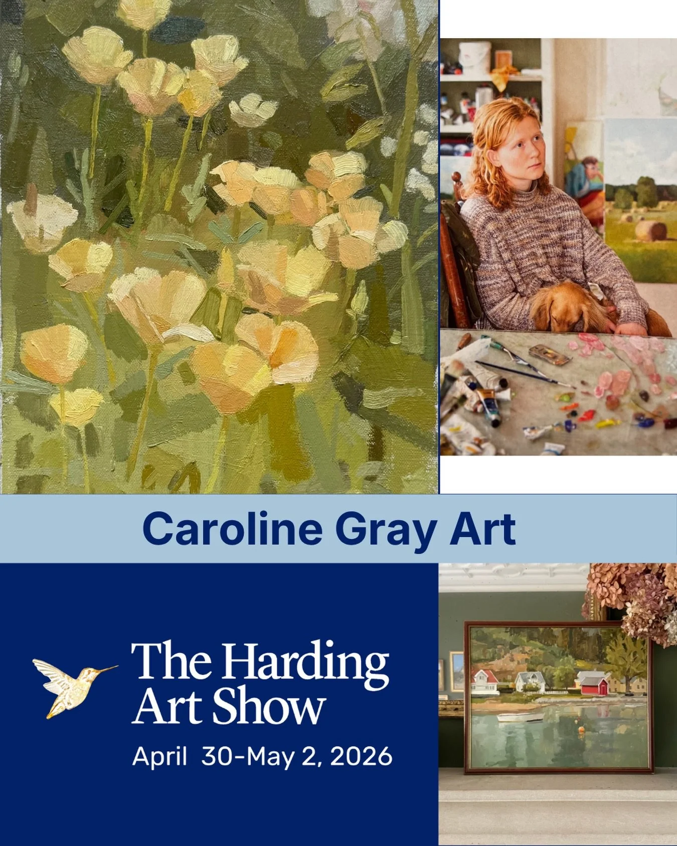 Caroline Gray @carolinegray_art is a representational artist based in Birmingham, AL. She works primarily in oil, creating colorful, dynamic still life, figurative, and landscape paintings. Caroline is chiefly concerned with color and composition and