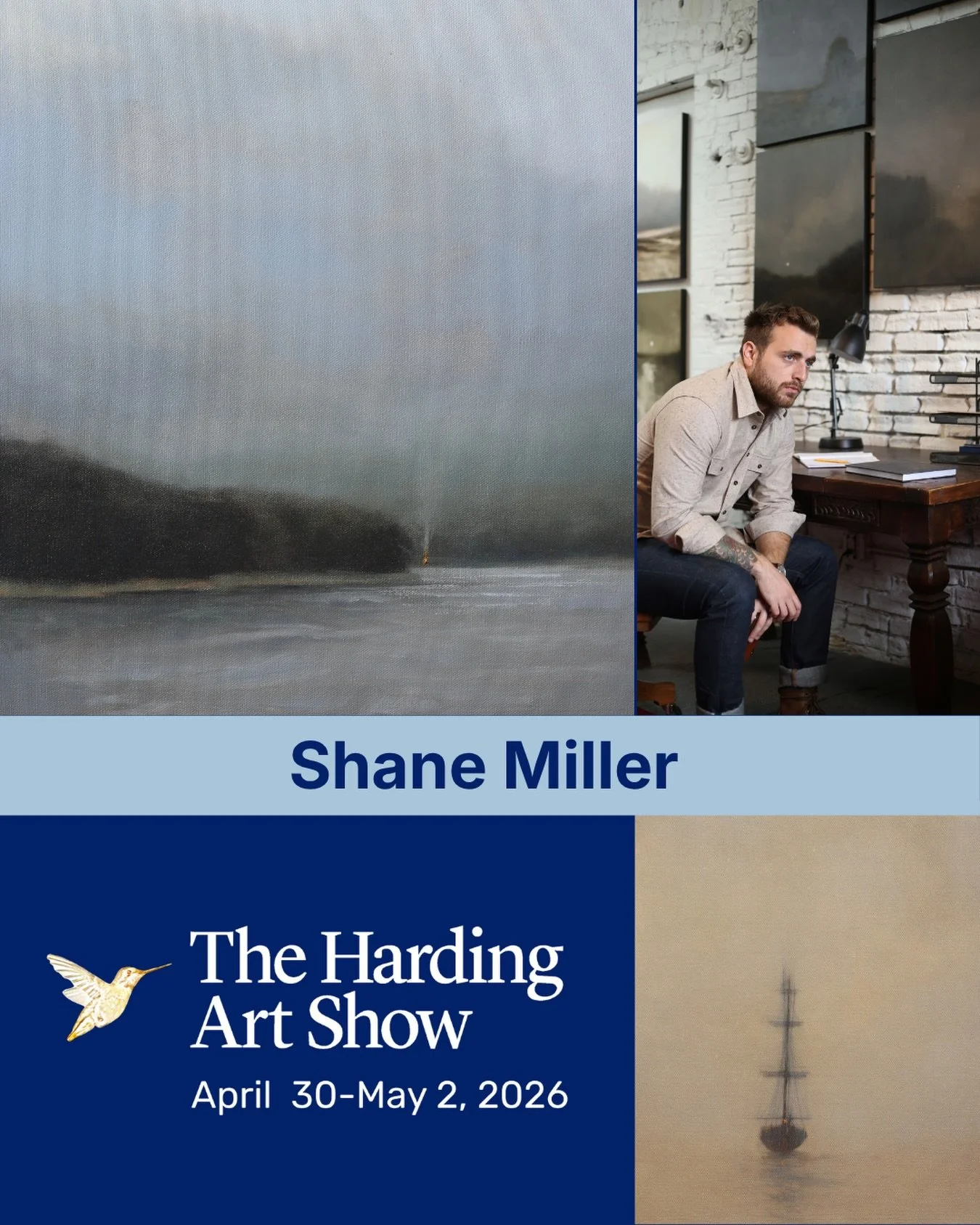 Shane Miller&rsquo;s work focuses on exploring subconscious feelings through manifesting landscapes. The scenes don&rsquo;t typically depict a specific place and are painted from memory and imagination.

He often says he wants the work to feel as if 