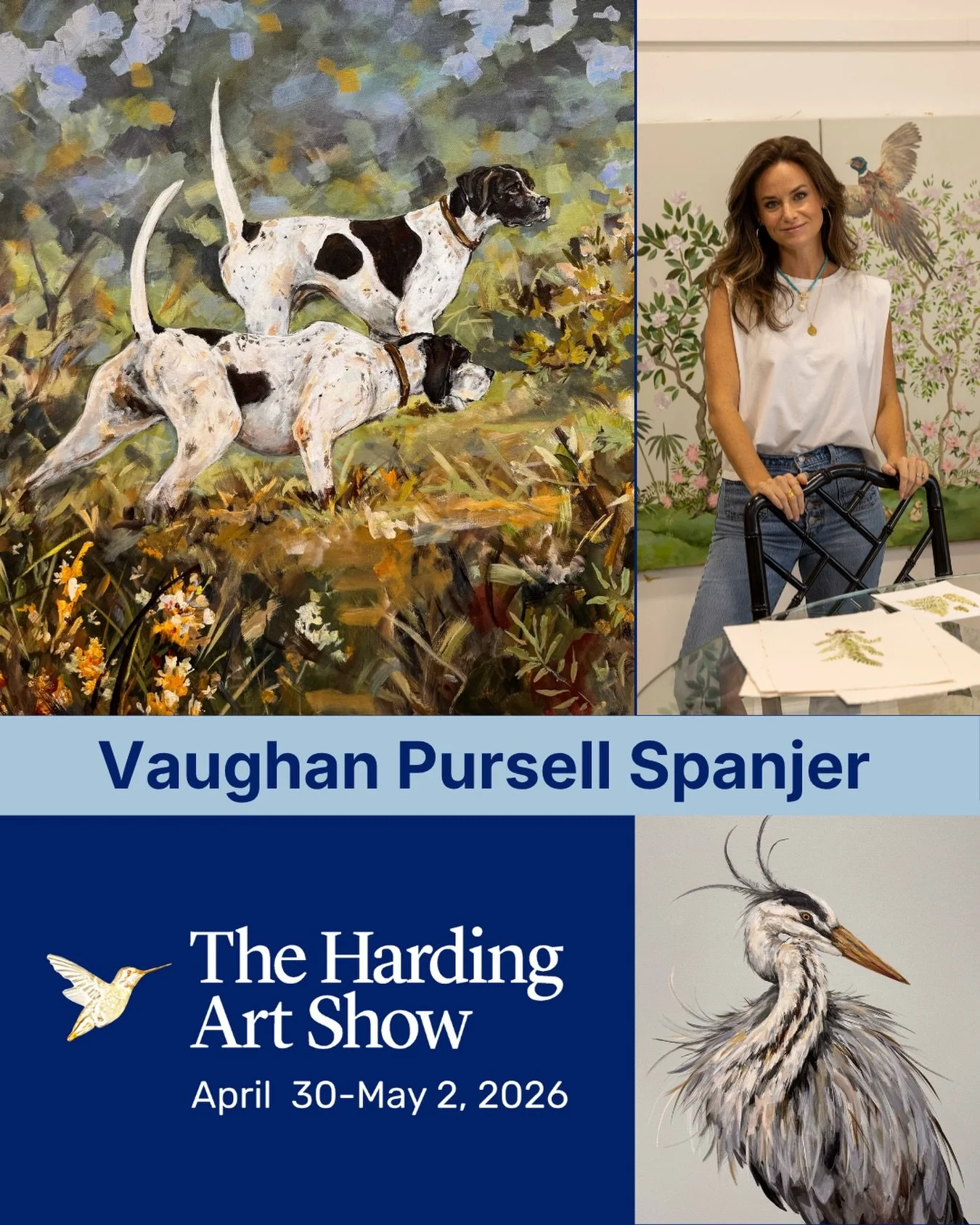 Vaughan Pursell Spanjer @vaughanpursellspanjer is a Southern fine artist known for her expressive wildlife and botanical paintings that capture both strength and stillness. Working primarily in oil and watercolor, she is drawn to the quiet drama of t