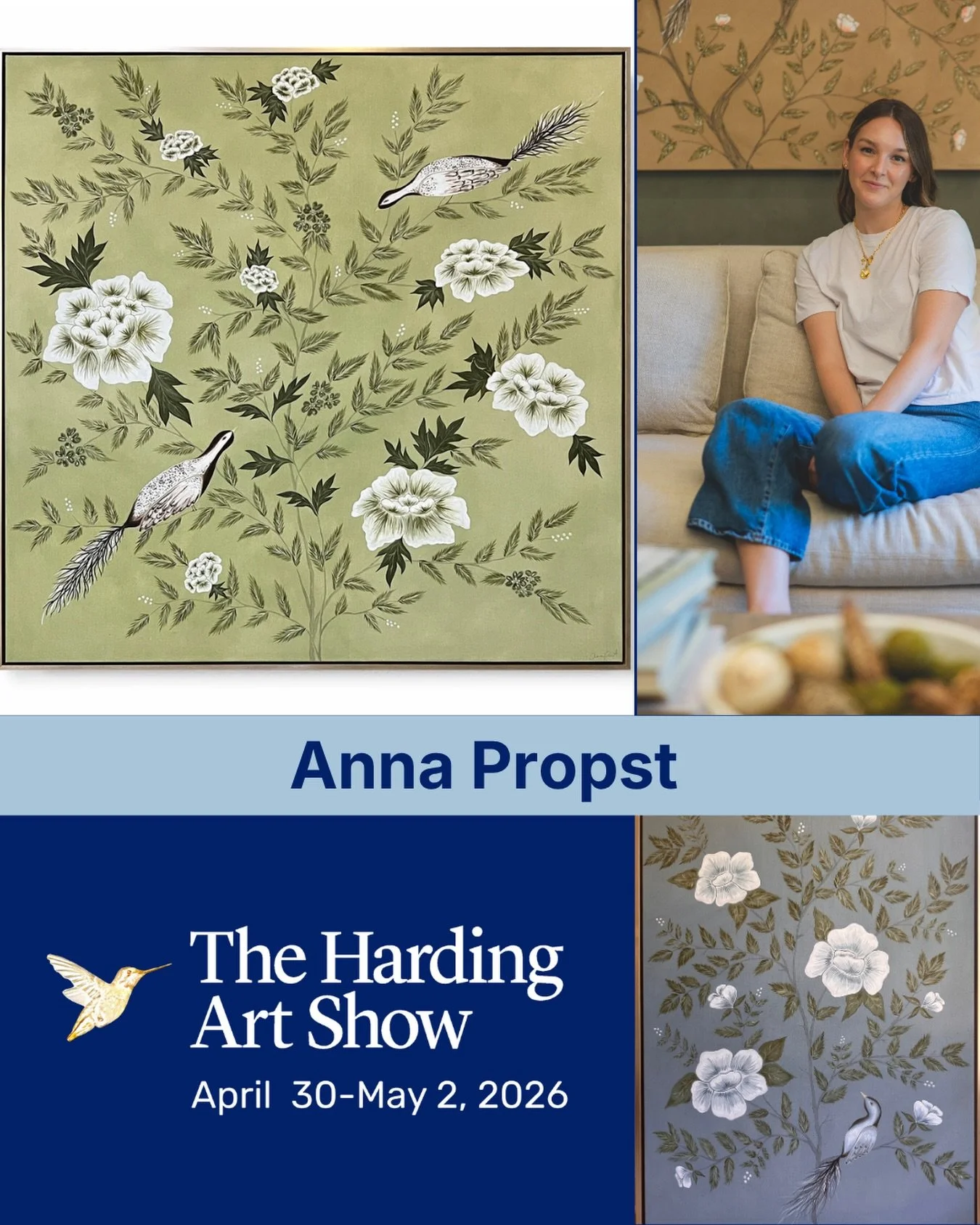 Raised in Winston-Salem, North Carolina, Anna @annapropstart now calls Florence, Alabama home, where she balances life as an artist with the joy of raising two young daughters alongside her husband. Anna&rsquo;s paintings reflect a fresh approach to 