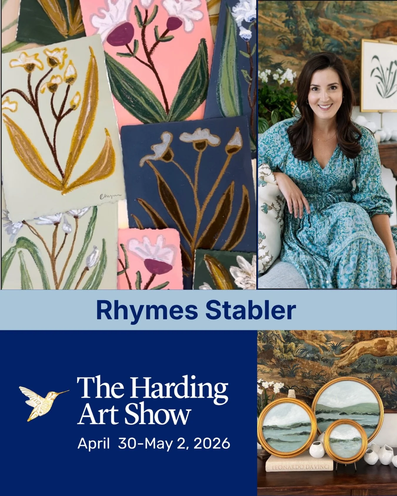 Rhymes Stabler is an artist who merges contemporary relevance of interior-aware aesthetics and lifestyle appeal with artistic mixed media practice. Her collections combine antique ledger paper, Italian papers, French Inks, pastels, watercolor, chalk,