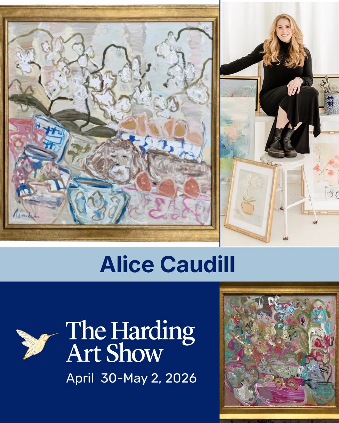 Alice Caudill @Alicecaudillart is a self-taught artist from Murfreesboro, Tennessee.  Alice began painting at the start of the COVID-19 pandemic as a creative outlet while being at home with her two rowdy little boys. Alice credits her main source of