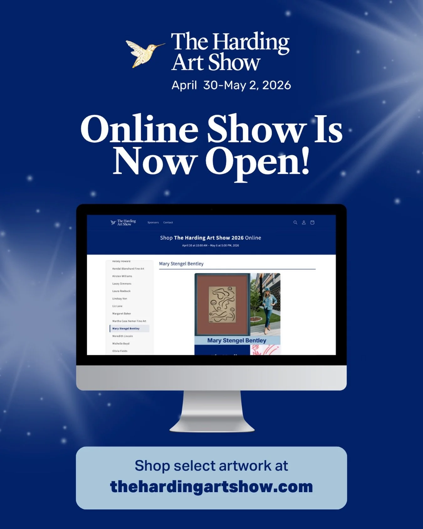 📣📣 Now open: Shop select pieces from The Harding Art Show online now until May 6th at 5 pm by visiting our website thehardingartshow.com. 📣📣#hardingartshow2026