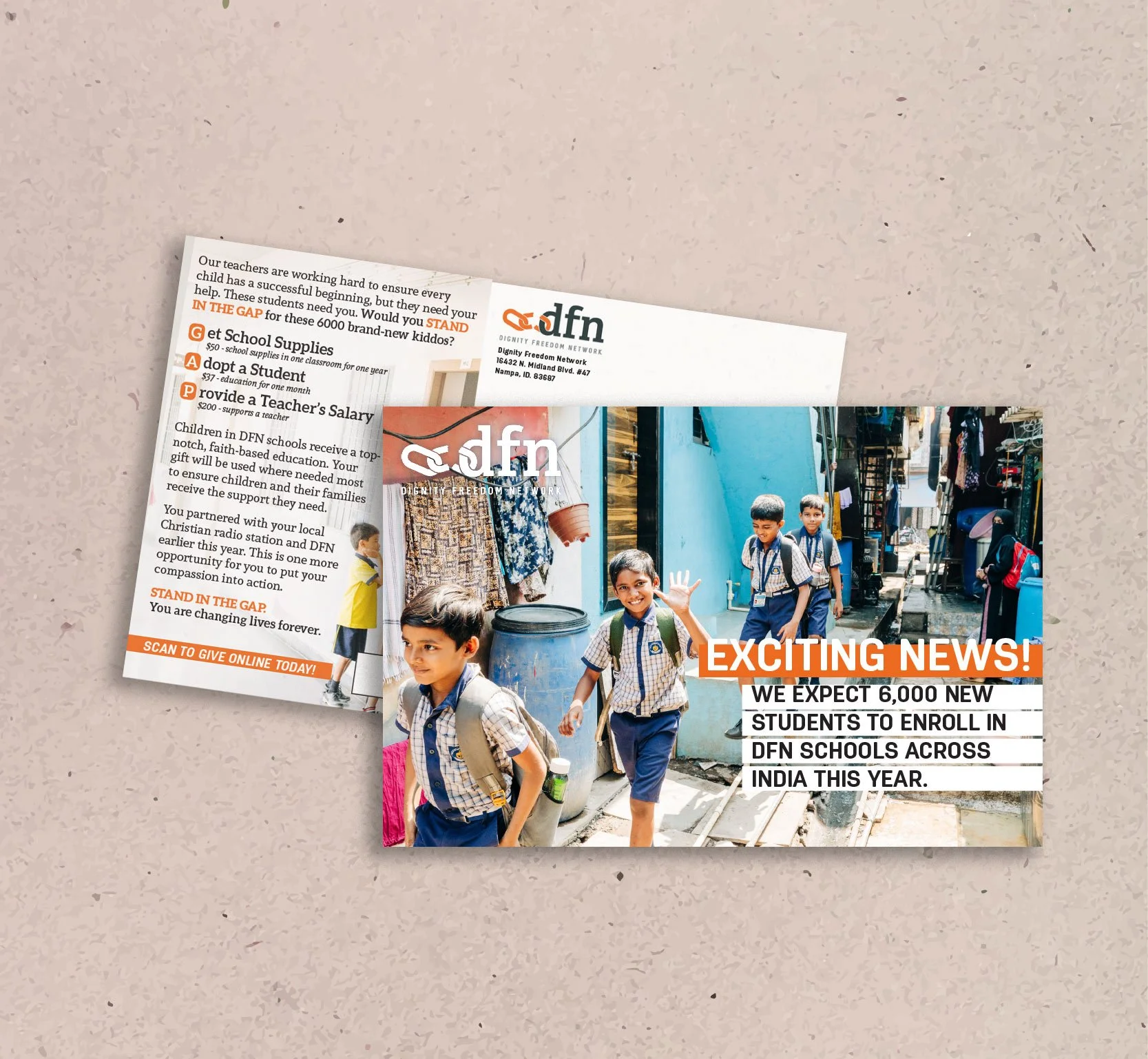 Direct mailer design, card design, small business promo material