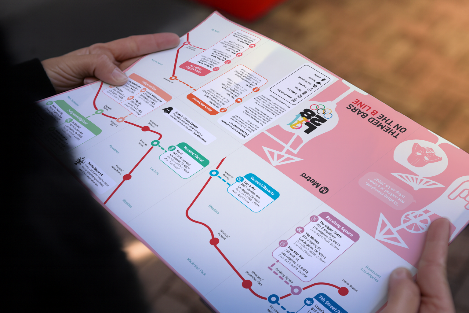 Metro x LA 28 Themed Bars Map