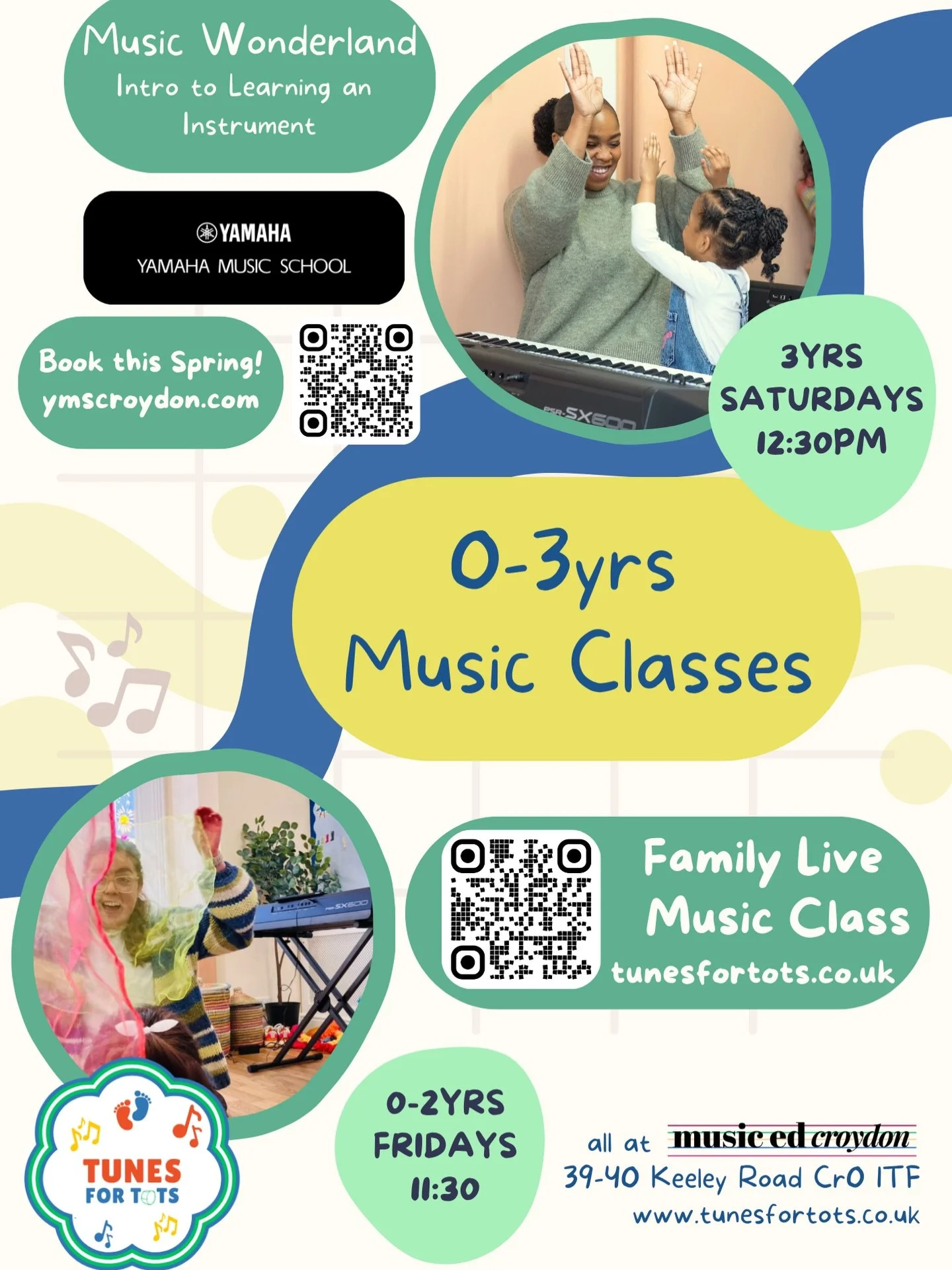 Would you like your little one to play an instrument one day? 👶 🎵

Music Classes are a fun and support early development through music, movement and social interaction. From first sounds to first instruments, our early years classes (0&ndash;3yrs) 