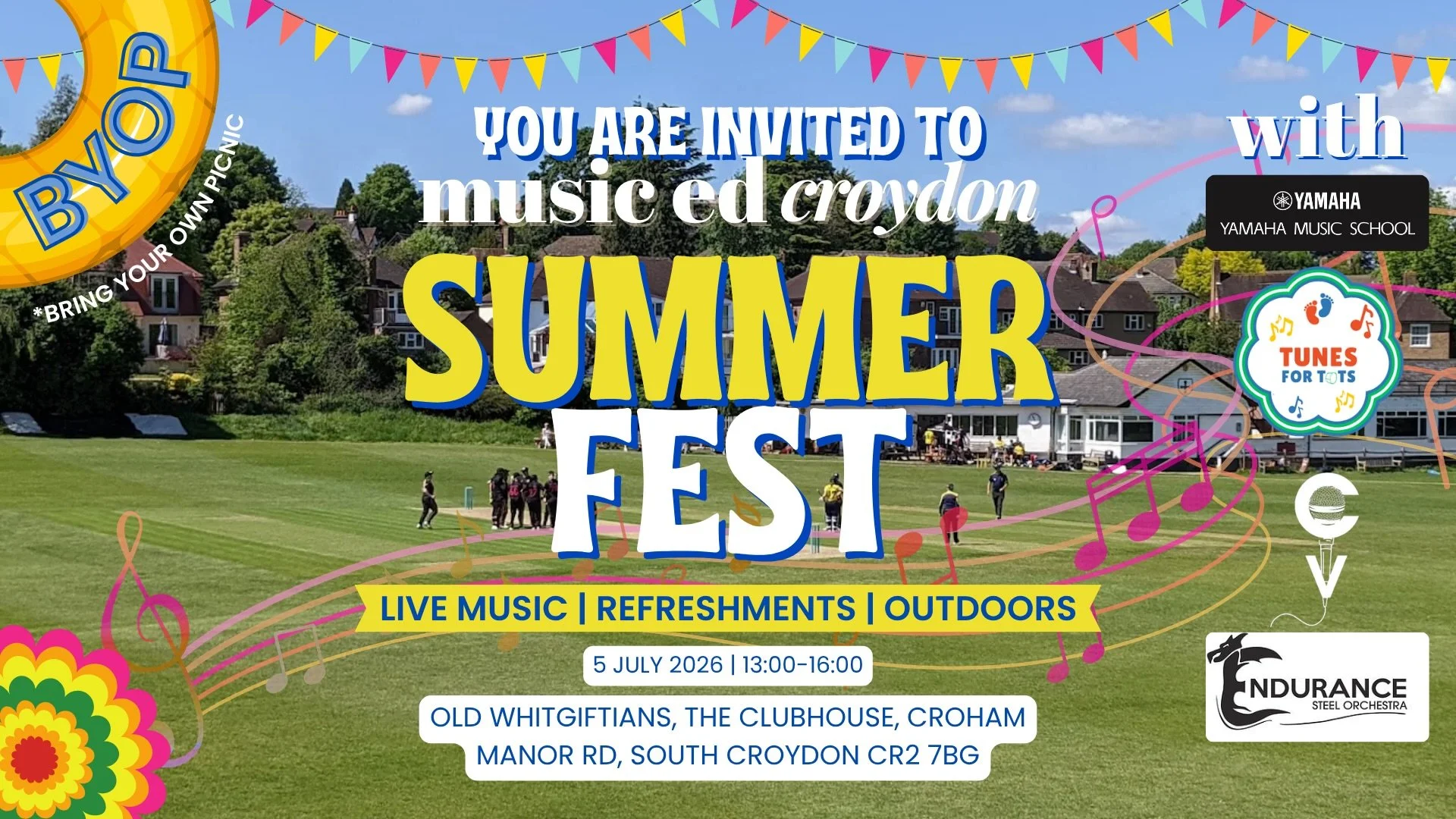 Join us for Music Ed Croydon&rsquo;s Summer Fest. An exciting afternoon of live music, family fun, and summer celebrations!

🎟️ Link in Bio for tickets! 

Bring your own picnic and relax outdoors while enjoying performances from Yamaha Music School,