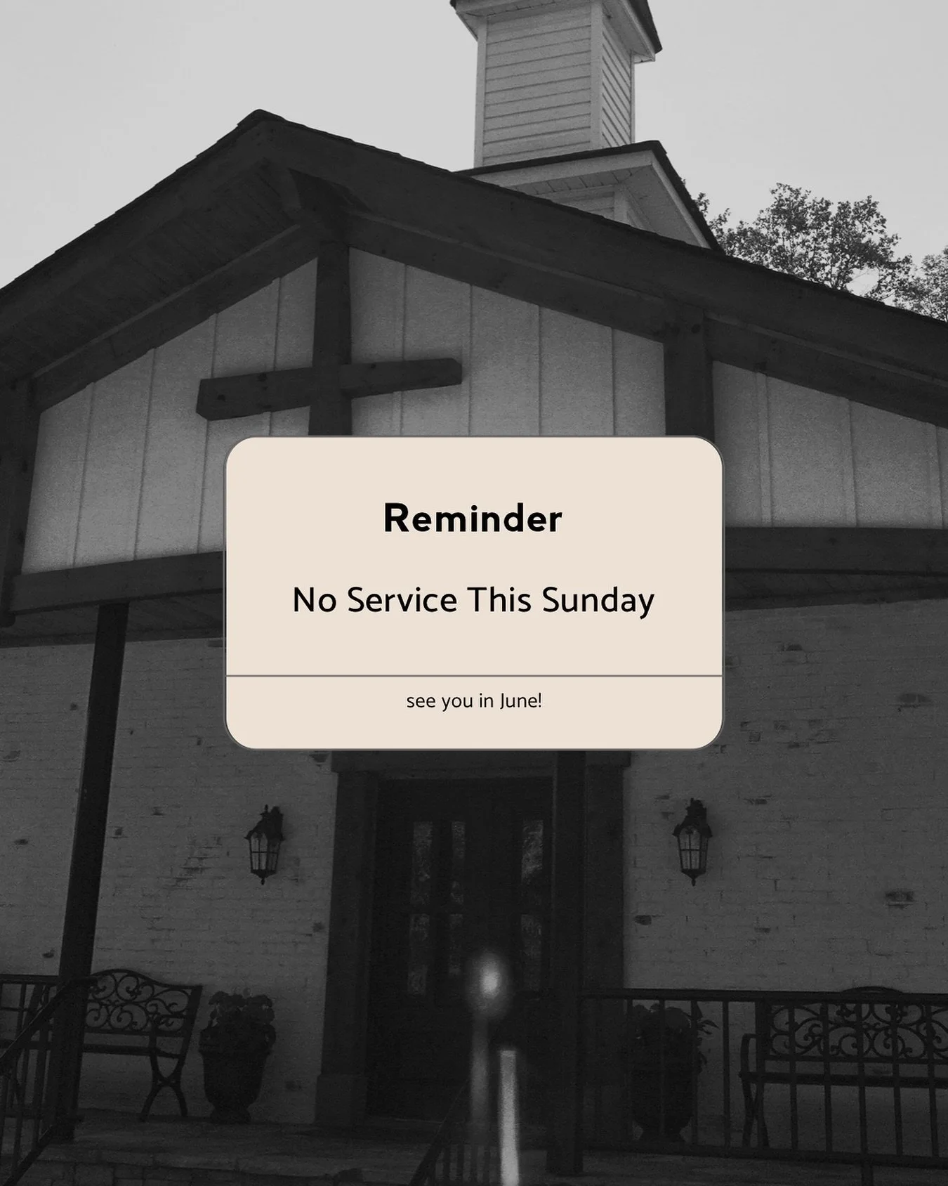 No service this Sunday, see you back in June! 🤍