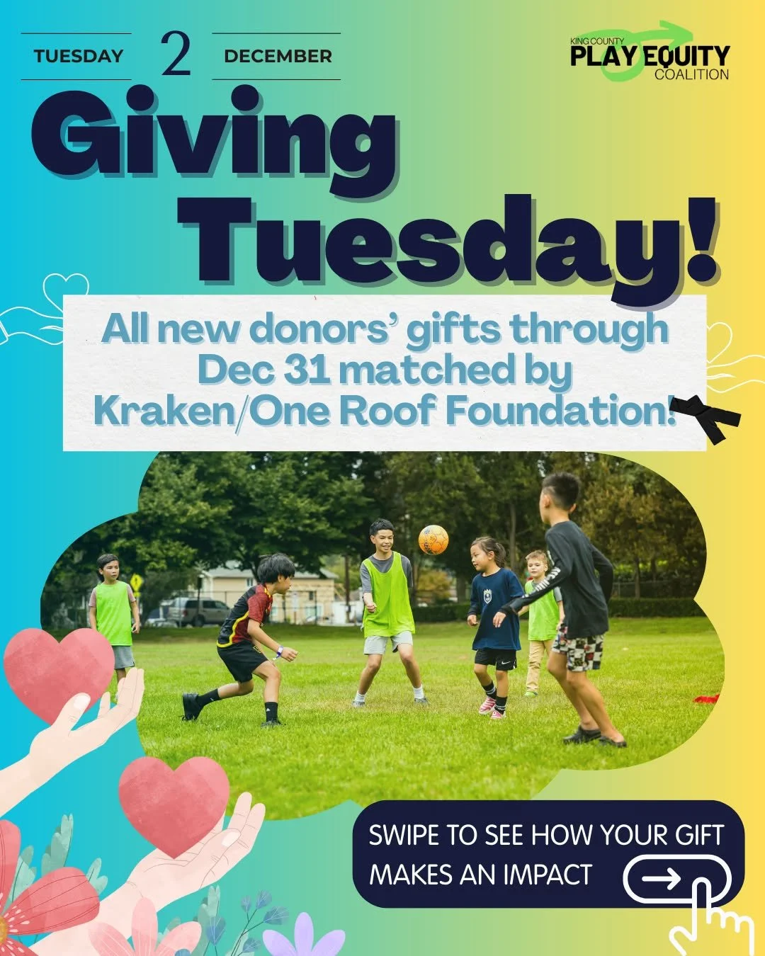 ✨ December 2nd, Giving Tuesday is coming!-- any gift, no matter the size, can create big change. ✨

At KCPEC, we believe every young person deserves the chance to play &mdash; whether it&rsquo;s sports, outdoor adventures, or just moving and having f
