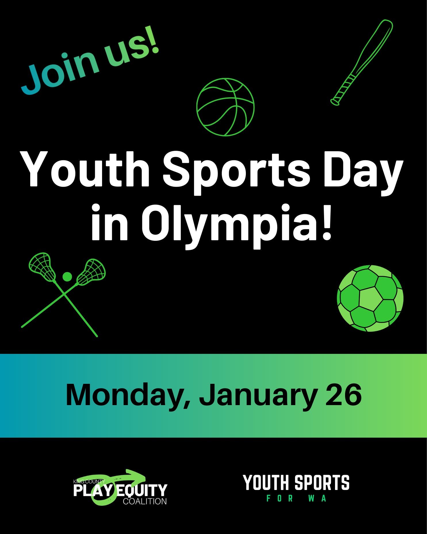 Exciting news!🎉

King County Play Equity Coalition's Youth Sports Resolution will be read on the floor of the Washington State Senate on Monday, January 26.📜📣

Link to learn more and join us in bio!