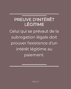 Subrogation légale et intérêt légitime