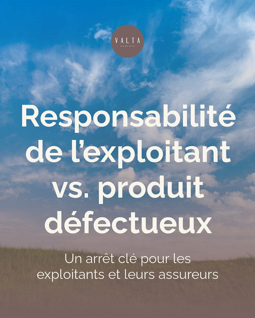 🎢 Responsabilité de l’exploitant vs. produit défectueux 