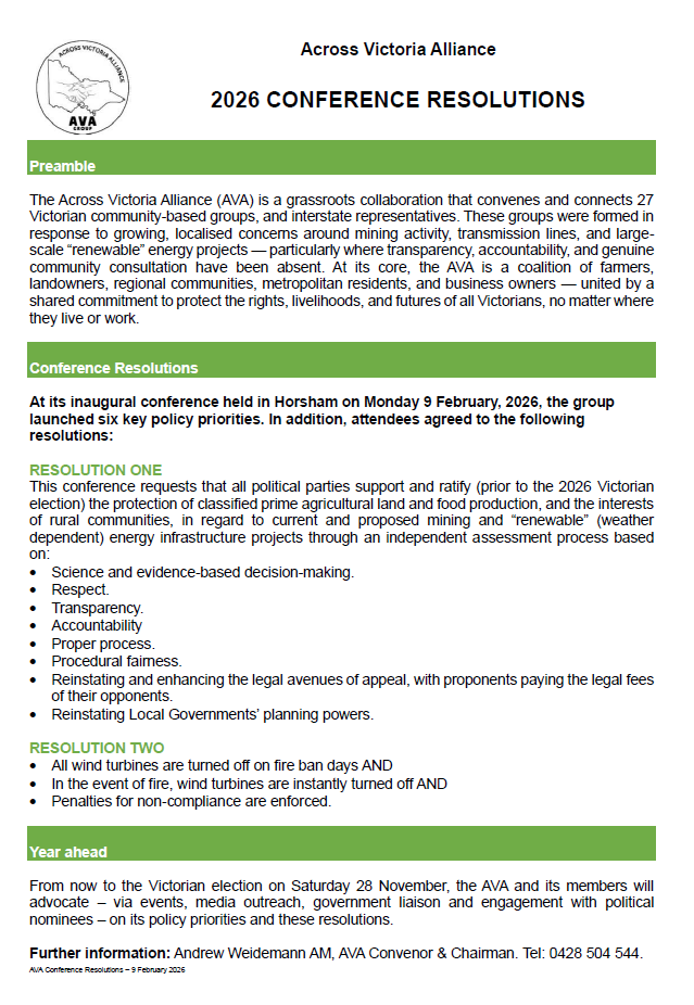 Across Victoria Alliance -2026 Conference Resolutions