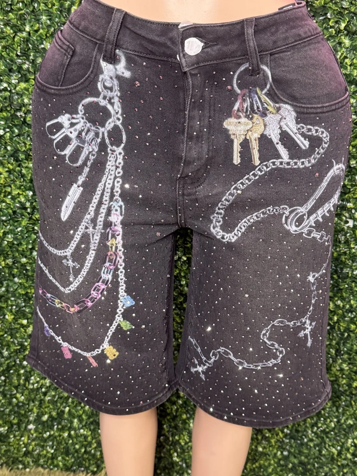 Womans Custom Rhinestone Jorts