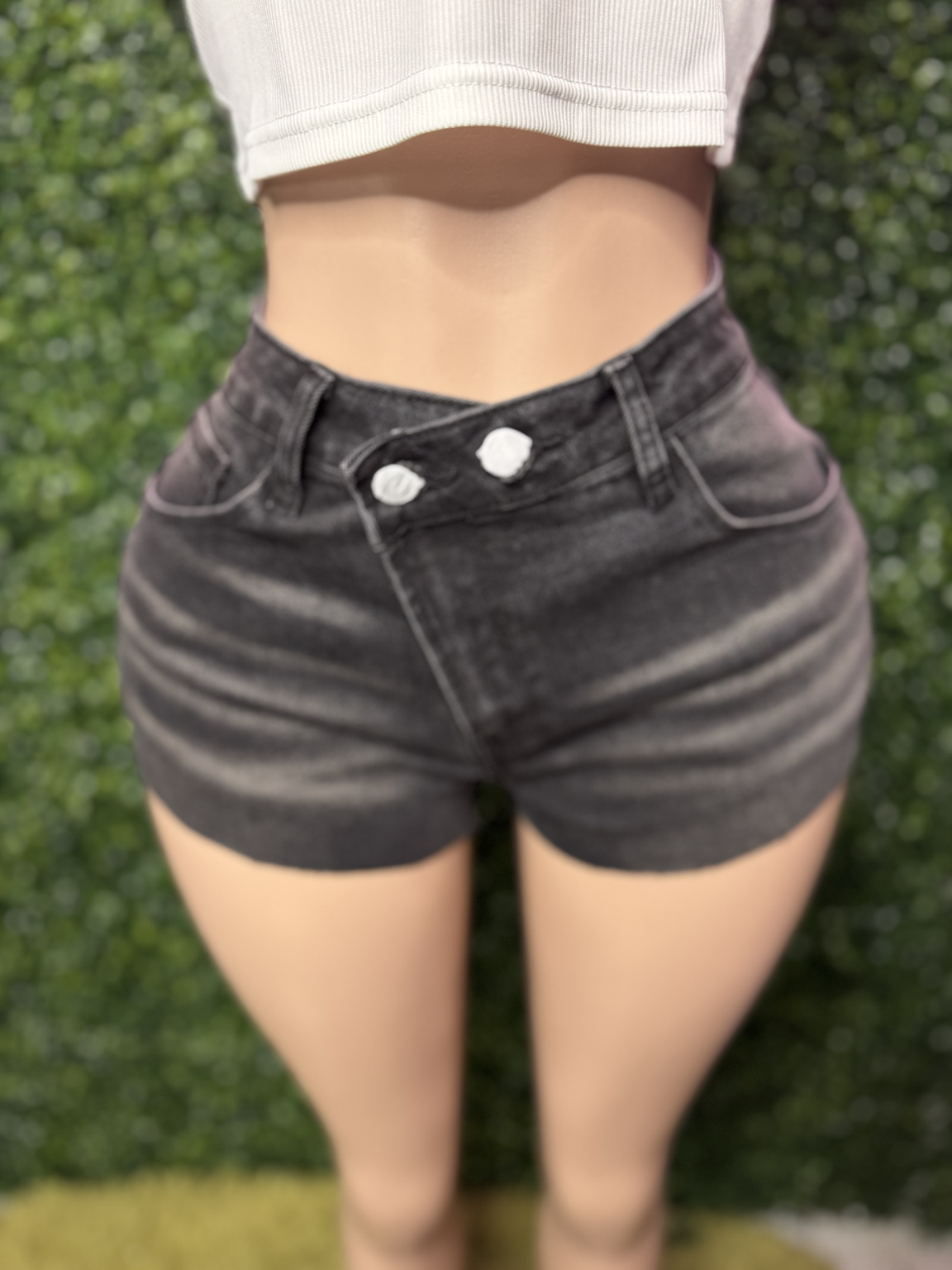 Black Custom Jean Shorts