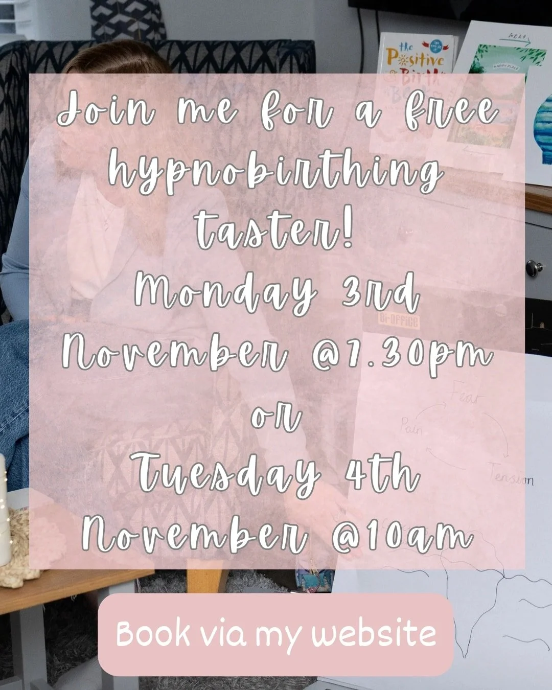 💭 Curious about hypnobirthing but not quite ready to commit to a full course?

My free Hypnobirthing Masterclasses are the perfect way to dip your toes in! 🌸
You&rsquo;ll discover how hypnobirthing helps you feel calm, confident, and in control for