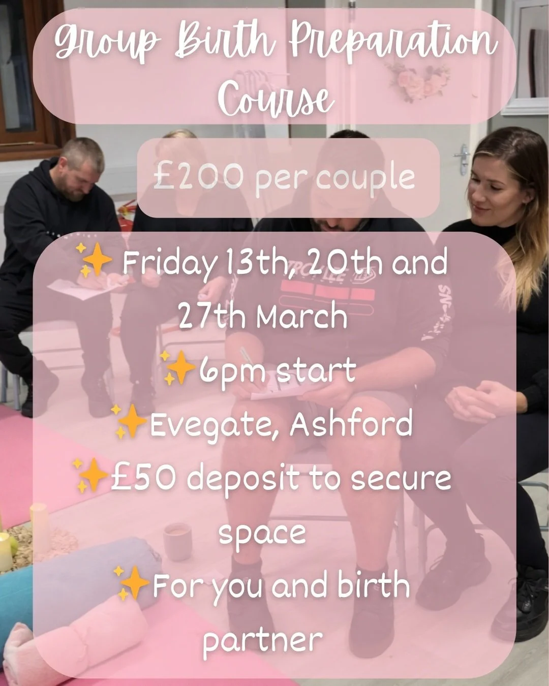 ✨NEW GROUP BIRTH PREPARATION COURSE✨

Only two spaces left on my March group birth preparation course.

3 sessions designed to leave you and your birth partner feeling fully prepared for birth.

I've been where you are. First time expectant parent wi