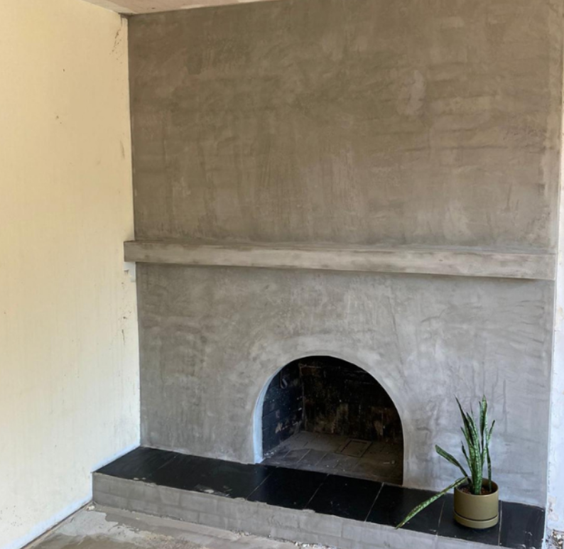 After: Contemporary plaster finish to completely update the space