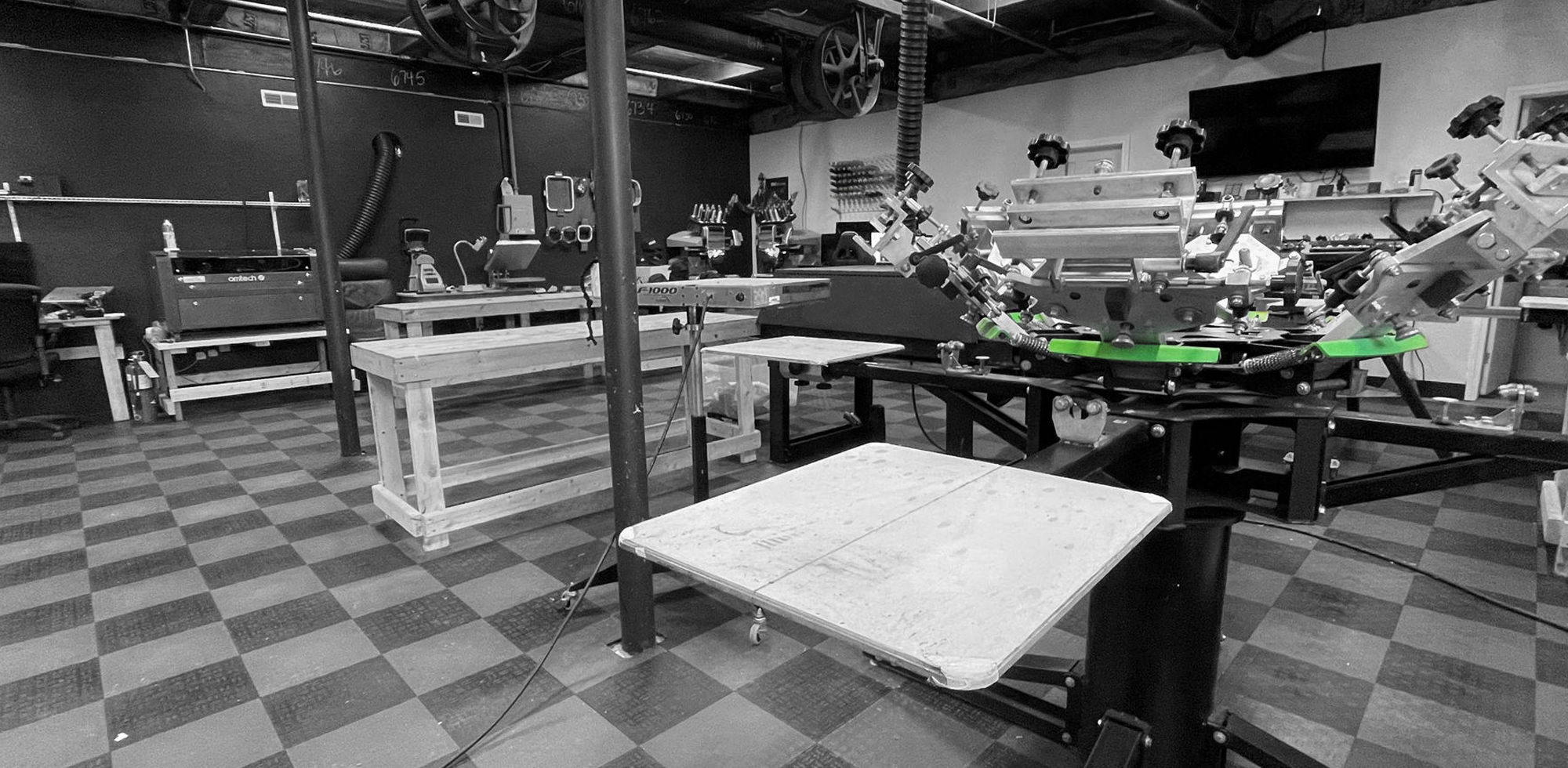 Inside the Nocturnal Print apparel printing shop