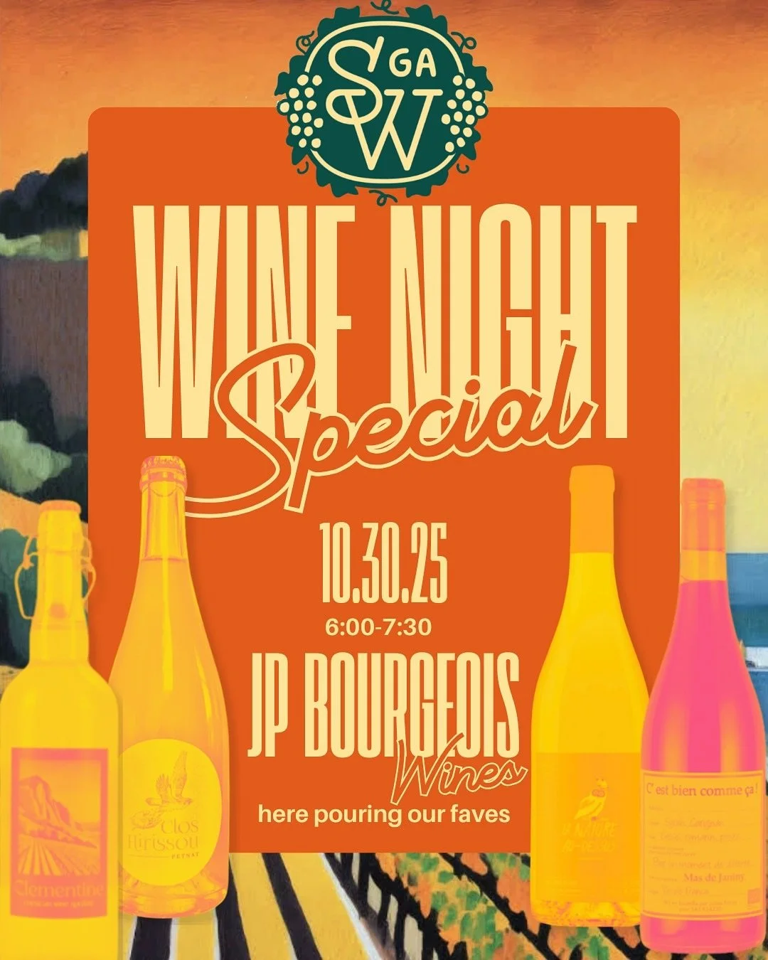 Tomorrow&rsquo;s for the trick-or-treaters. Tonight&rsquo;s for the wine lovers! 🎃🍷✨

Join us for a special tasting with @jp.bourgeois and @specialty_wines pouring some of our fun favorites. $10 unless you&rsquo;re a wine club member, then get half