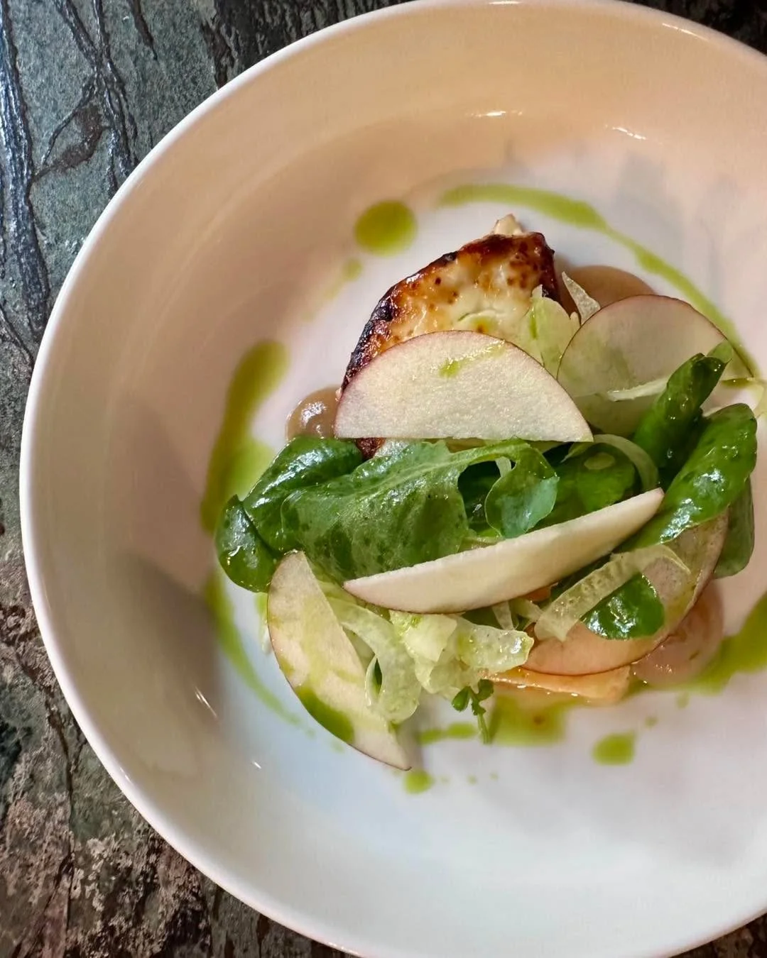 Honey Roasted Feta.

hidden_springs_creamery farmstead feta paired with mickklugfarms apple and shaved fennel salad with apple butter and watercress.

A classic pairing featured this weekend. Stop in for dinner tonight to try it before it&rsquo;s gon