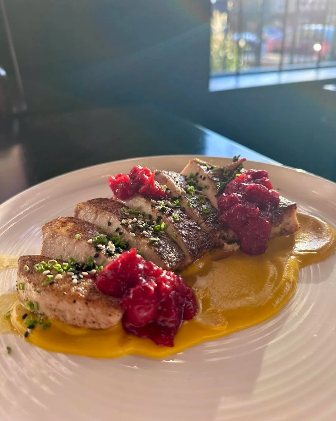 This weekends seasonal catch, we&rsquo;re serving pan-roasted swordfish accompanied by a rich carrot and pumpkin curry sauce, finished with fresh cranberry chutney. A beautiful balance of savory warmth and bright, seasonal flavors.

Join us tonight f